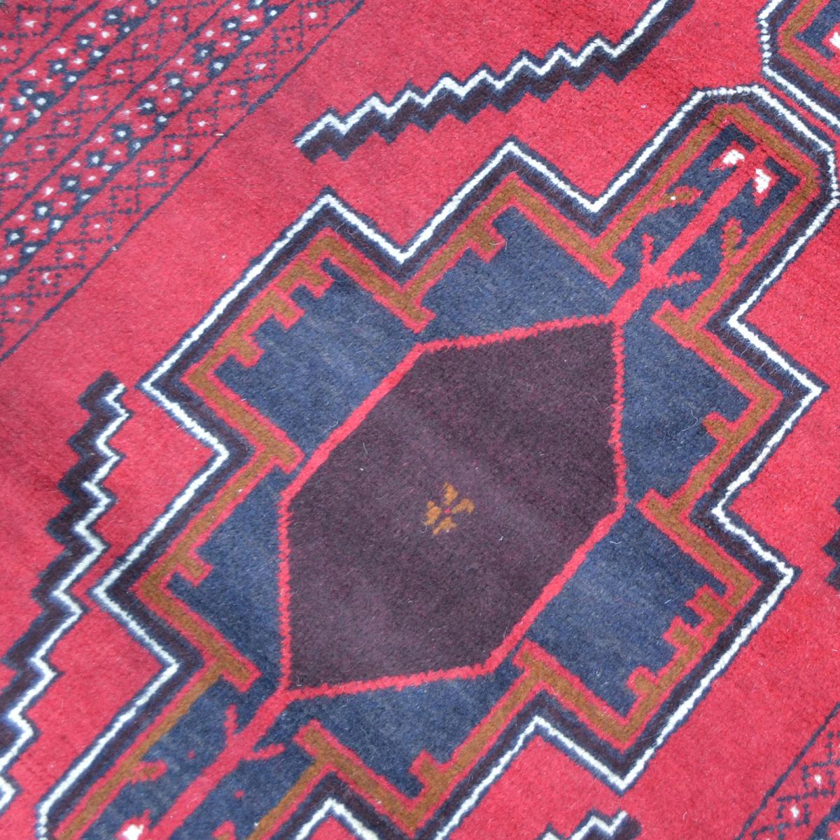 Hamadan Hand Knotted Wool Rug in Red&nbsp;82x149cm – image 4