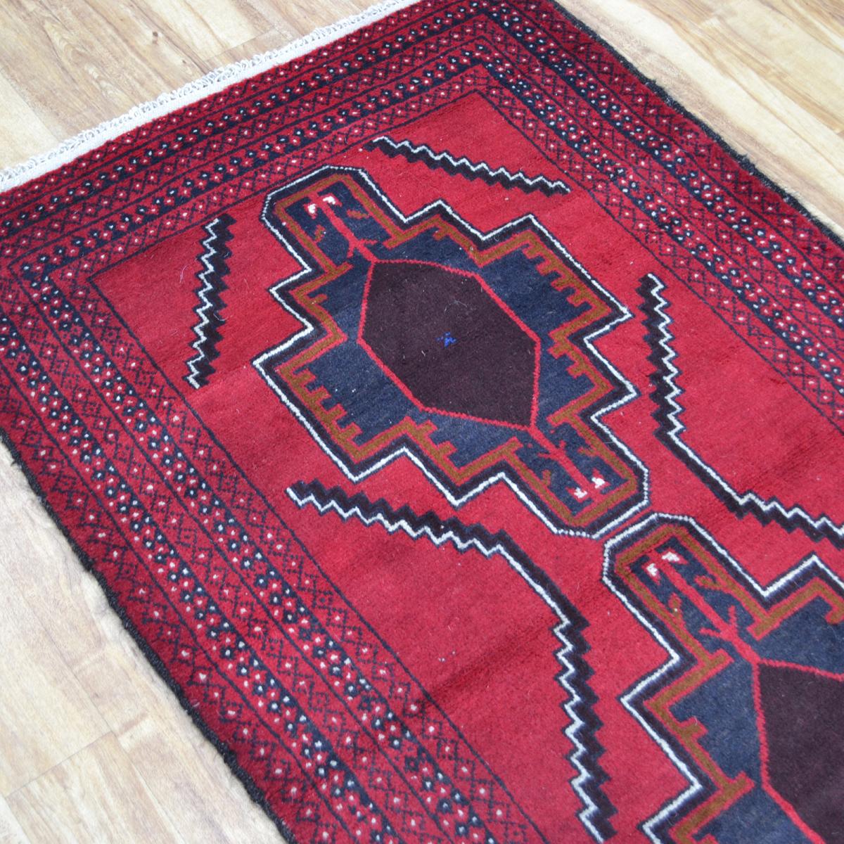 Hamadan Hand Knotted Wool Rug in Red&nbsp;82x149cm – image 5