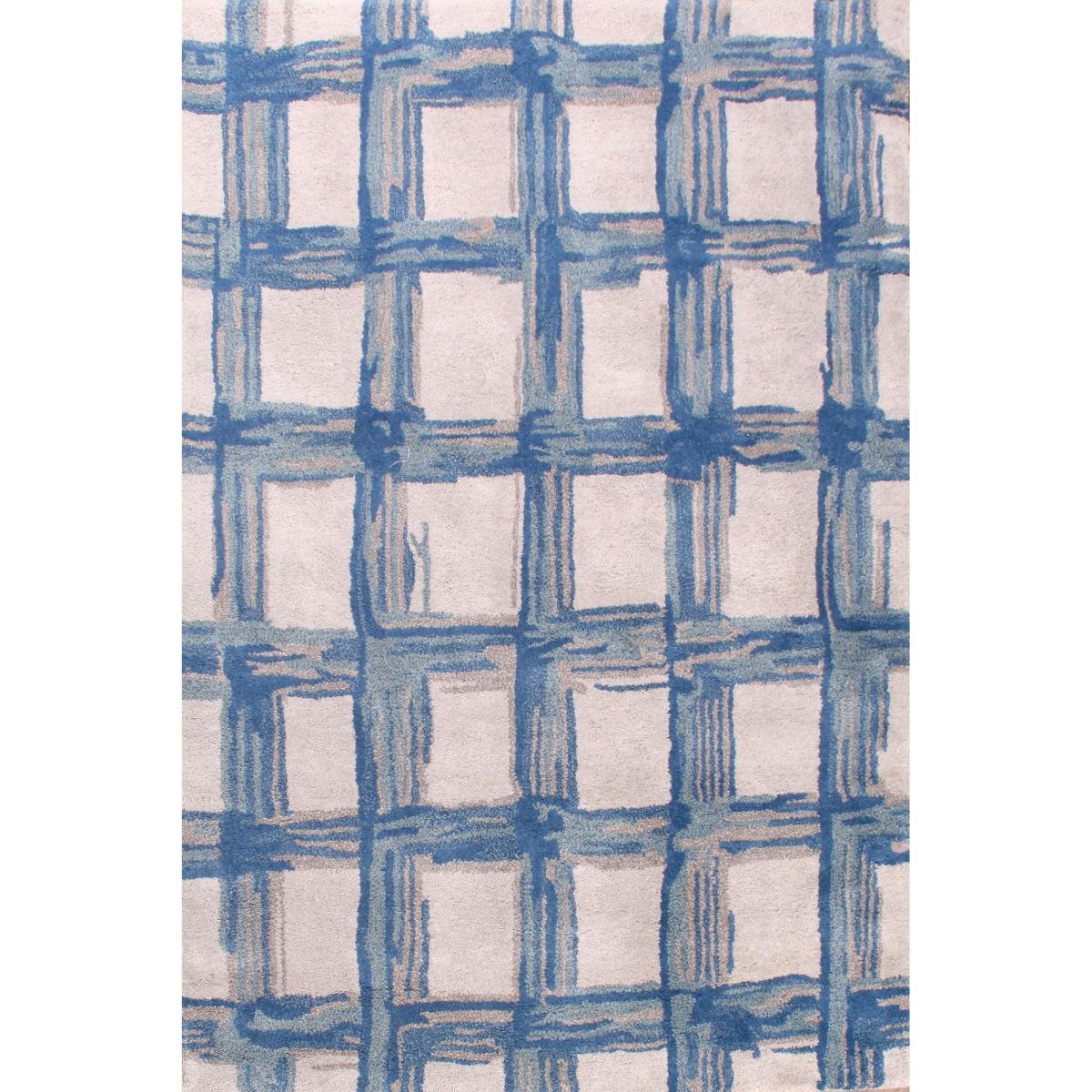 Fusion Crete Grid Wool Rugs in Blue 160x230cm – image 5
