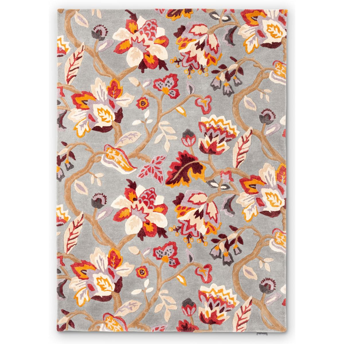 Amanpuri 145104 Leaf Wool Rugs By Sanderson in Grey Plum&nbsp;170x240cm – image 2