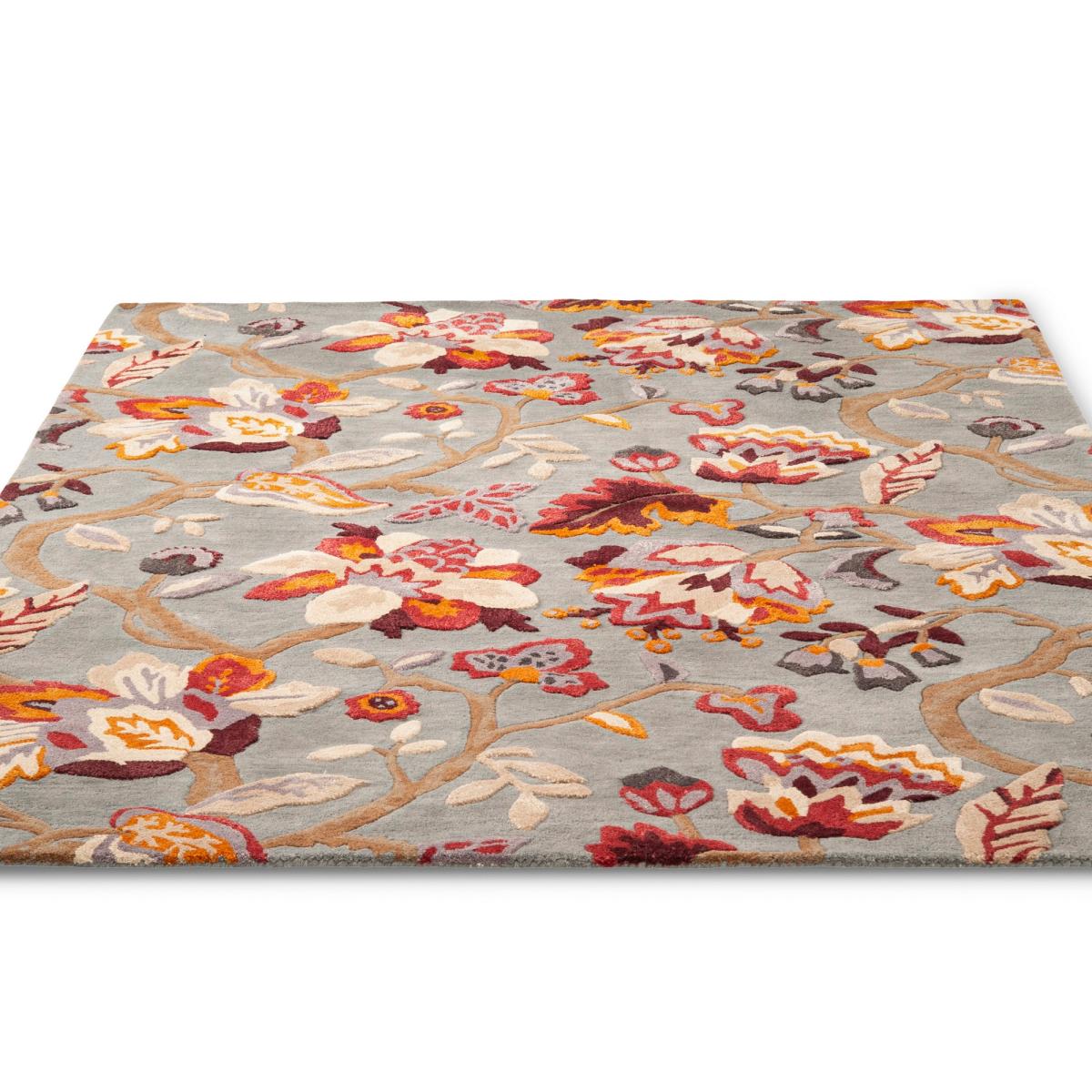 Amanpuri 145104 Leaf Wool Rugs By Sanderson in Grey Plum&nbsp;170x240cm – image 4
