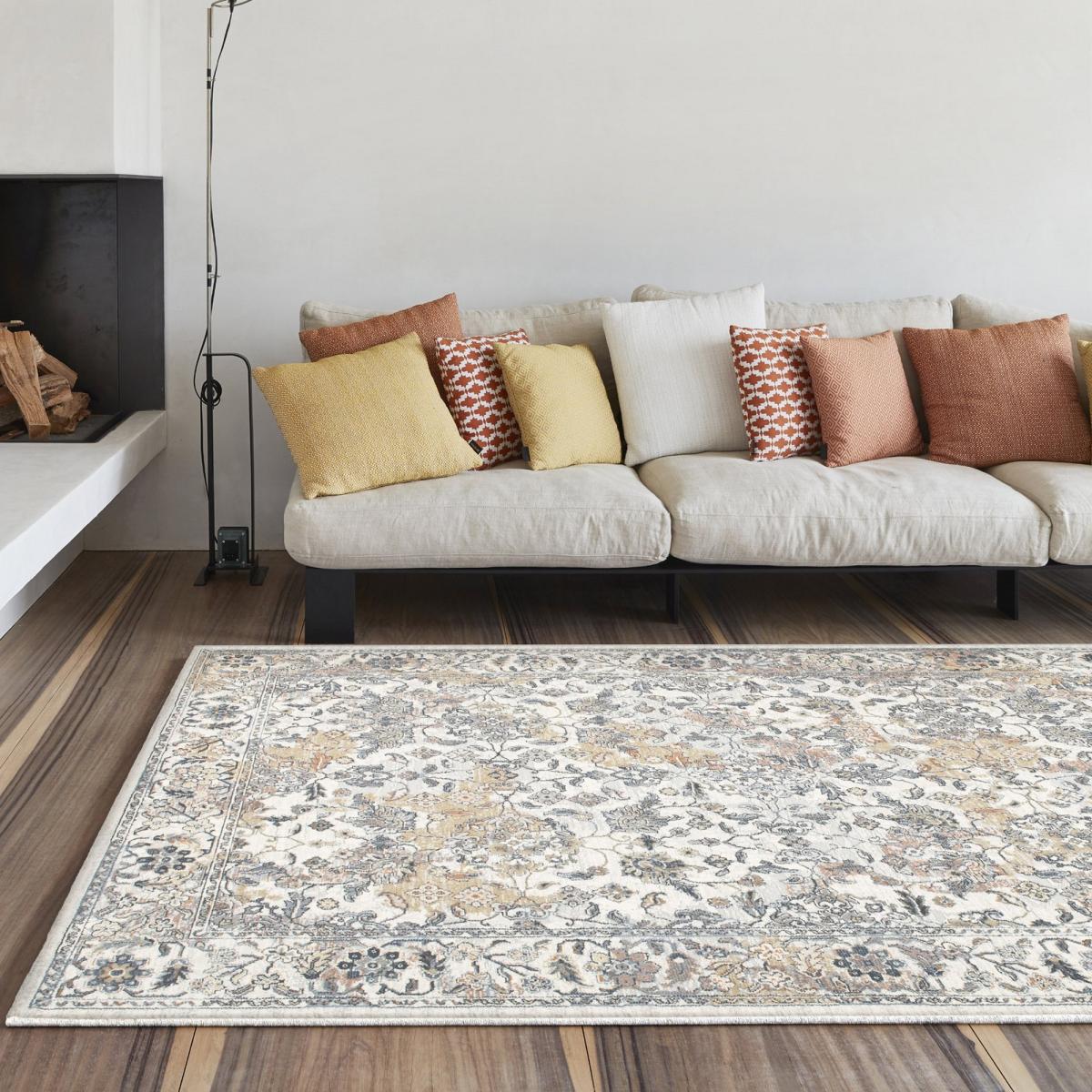 Canyon Modern Abstract Classical Print Rugs 52042 6616 in Cream – image 1