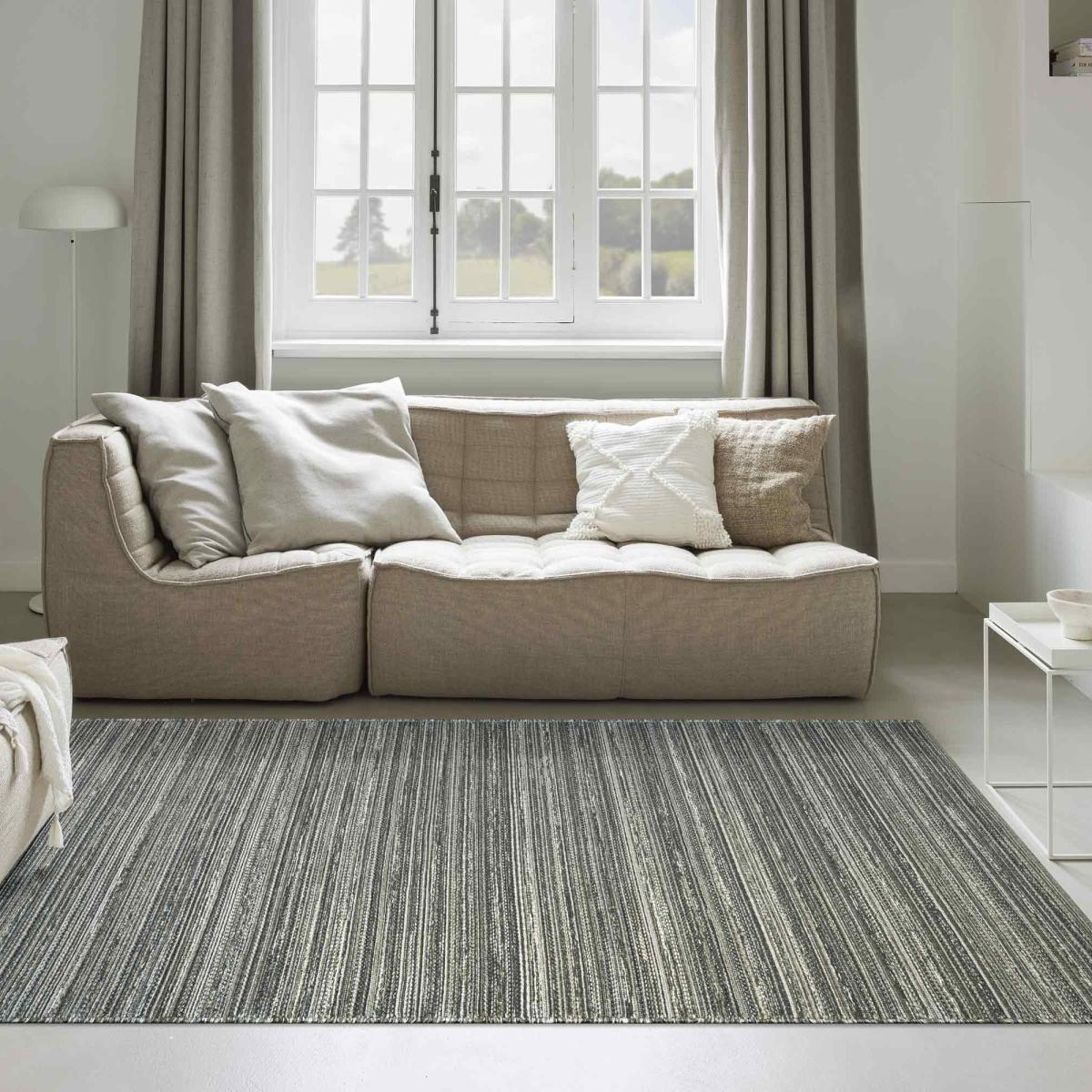 Goa Wool Flatweave Rugs 87008 4003 in Earth Green240x330cm – image 1