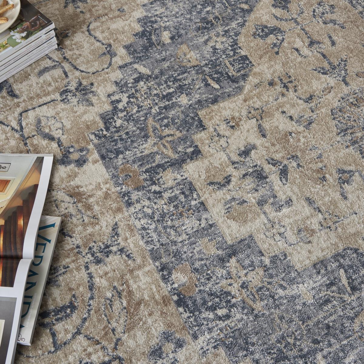 Malta Rugs MAI11 by Kathy Ireland in Ivory and Blue – image 2