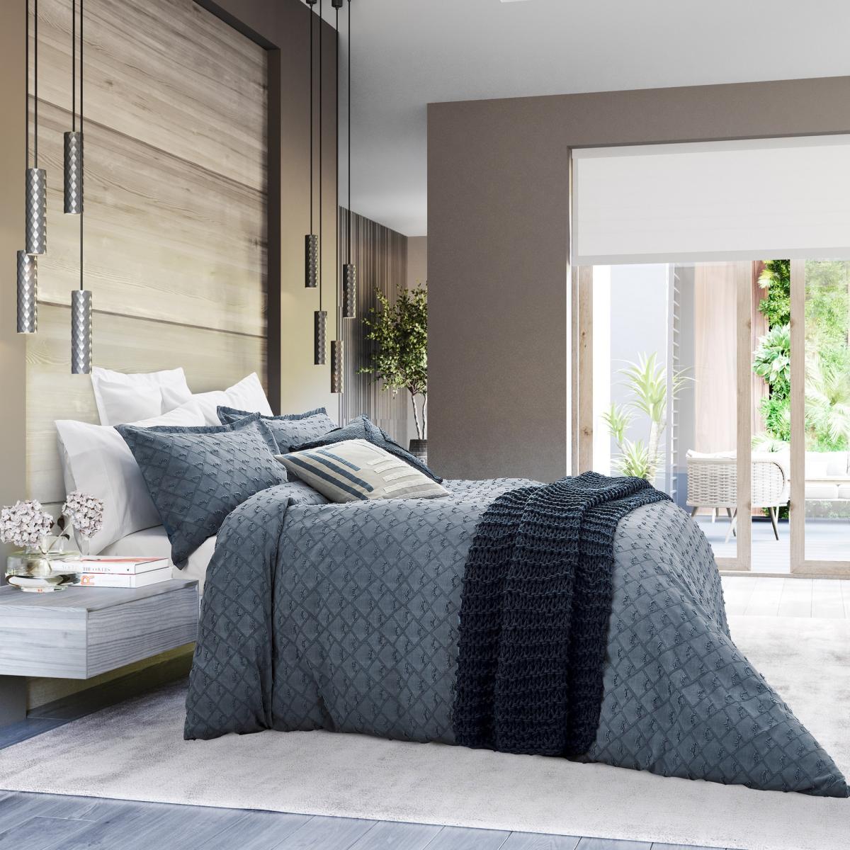 Nalu Kona Cotton Bedding by Nicole Scherzinger in Blue 220x260cm – image 2