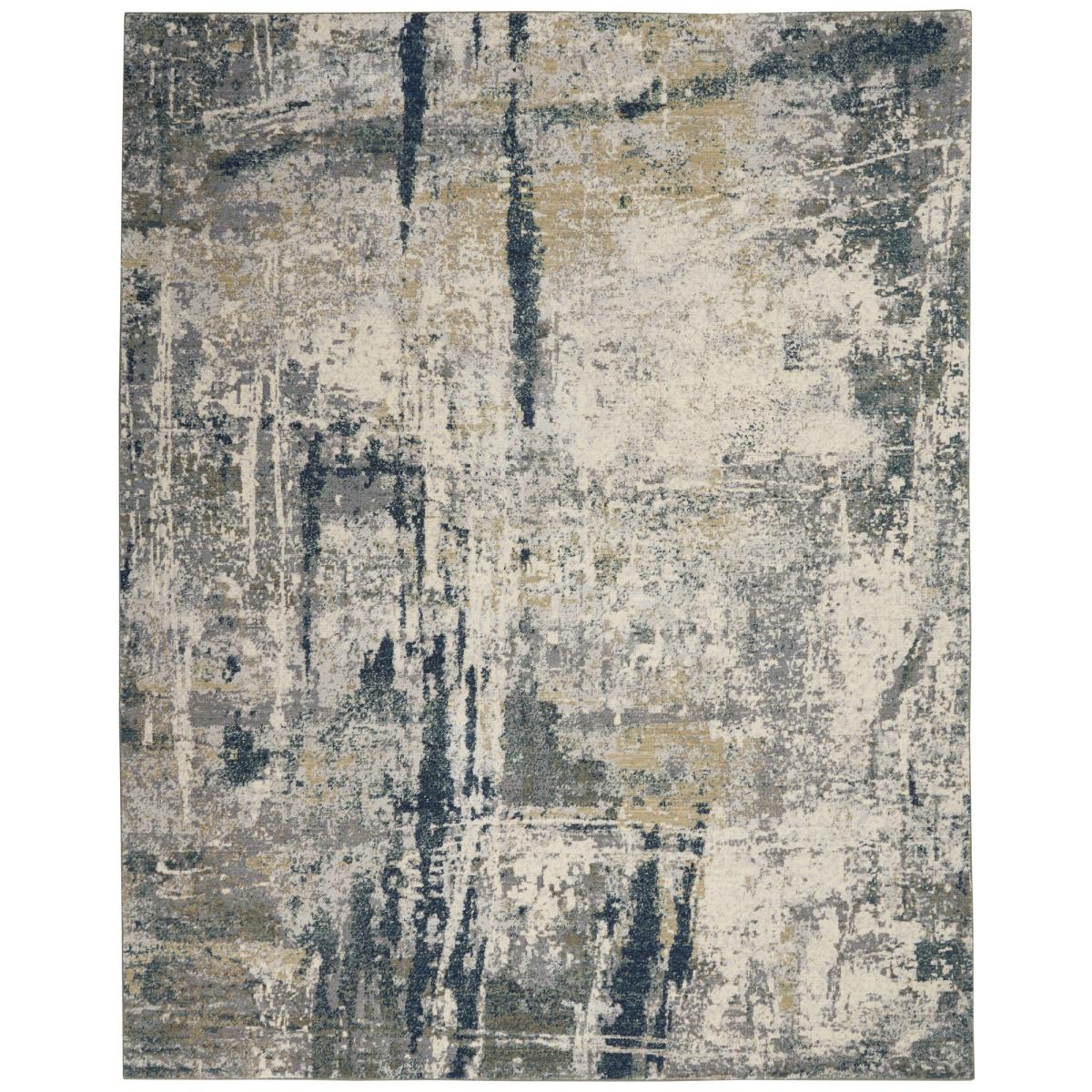 Modern Abstract Artworks Rugs ATW05 in Ivory and Navy Blue 290x381cm – image 2