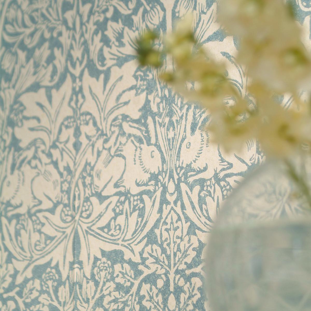 Brer Rabbit Wallpaper 103 by Morris & Co in Slate Vellum Roll – image 2