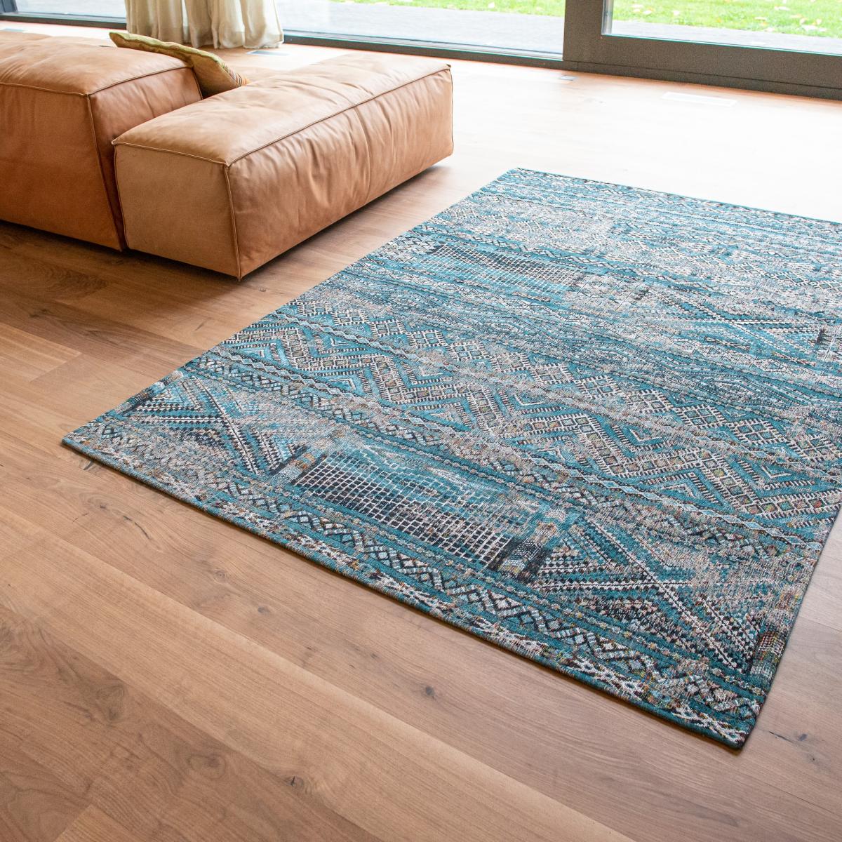 Louis De Poortere Designer Kilim Rugs in 9110 Zemmuri Blue – image 2