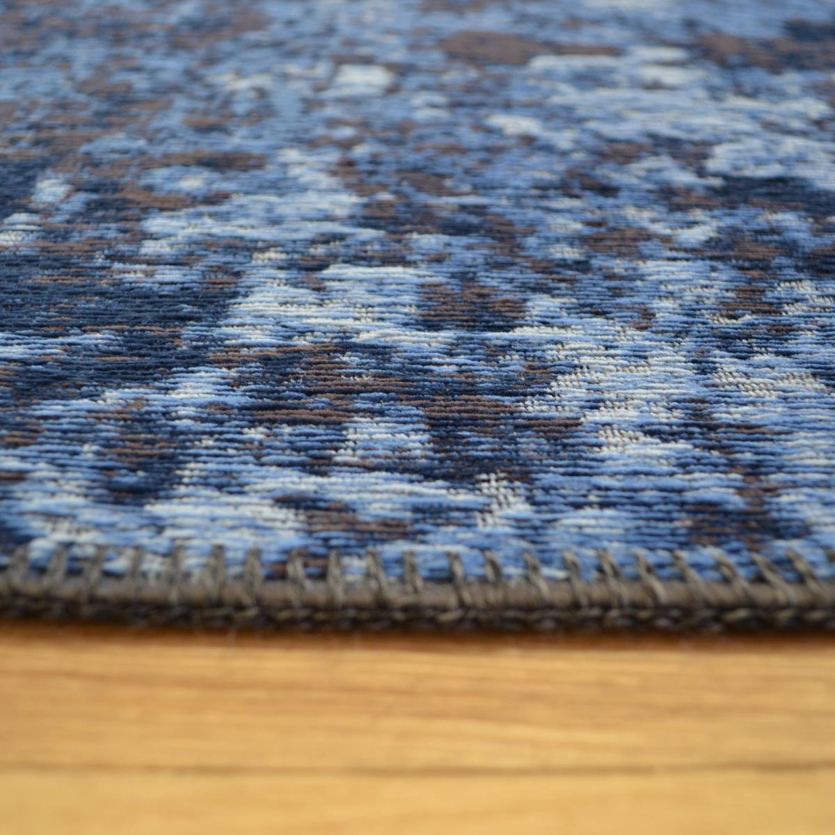 Bruges Abstract Rugs 97003 5006 in Blue Cotton Chenille 160x230cm – image 5