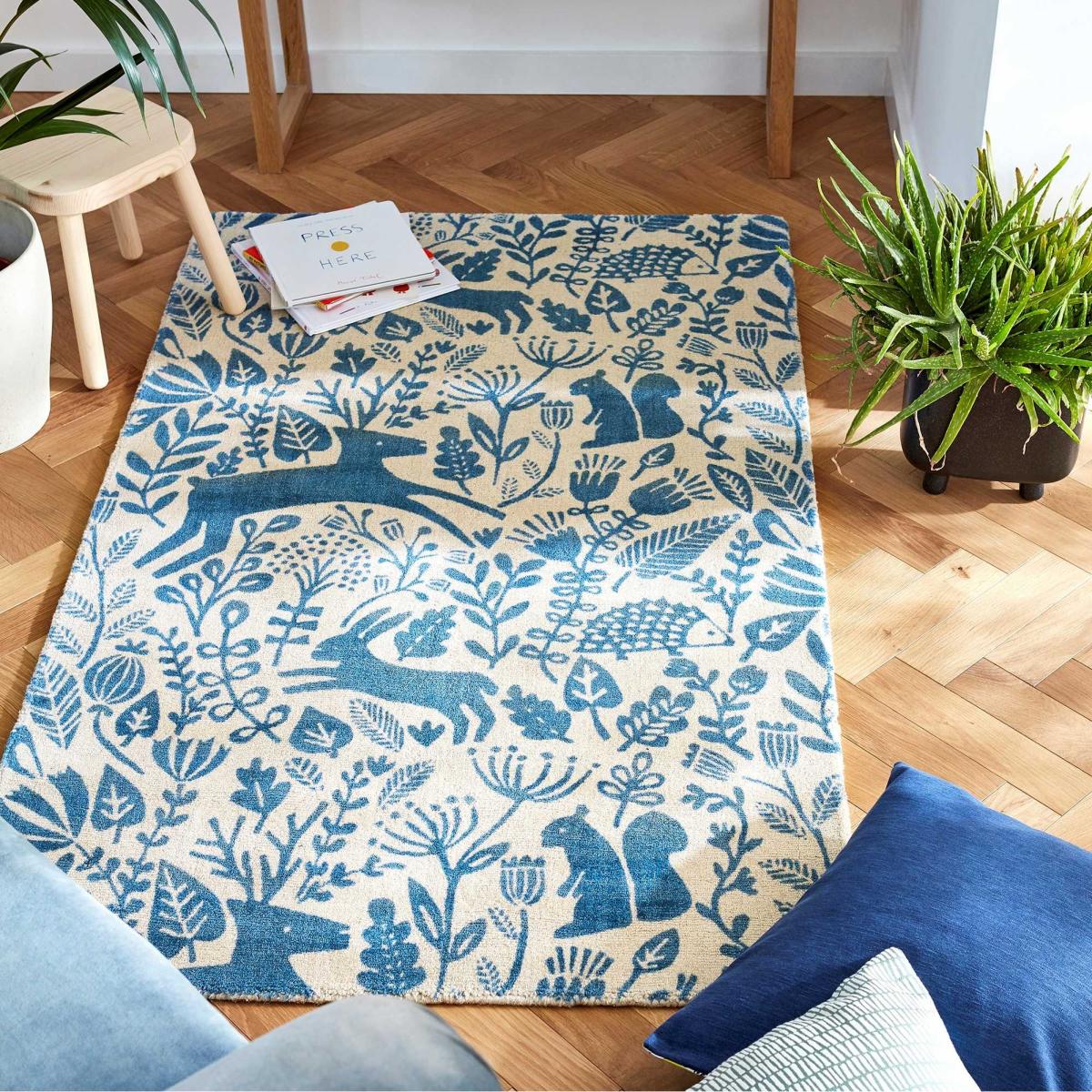 Kelda Woodland Rugs by Scion in 023508 Cobalt Blue – image 2