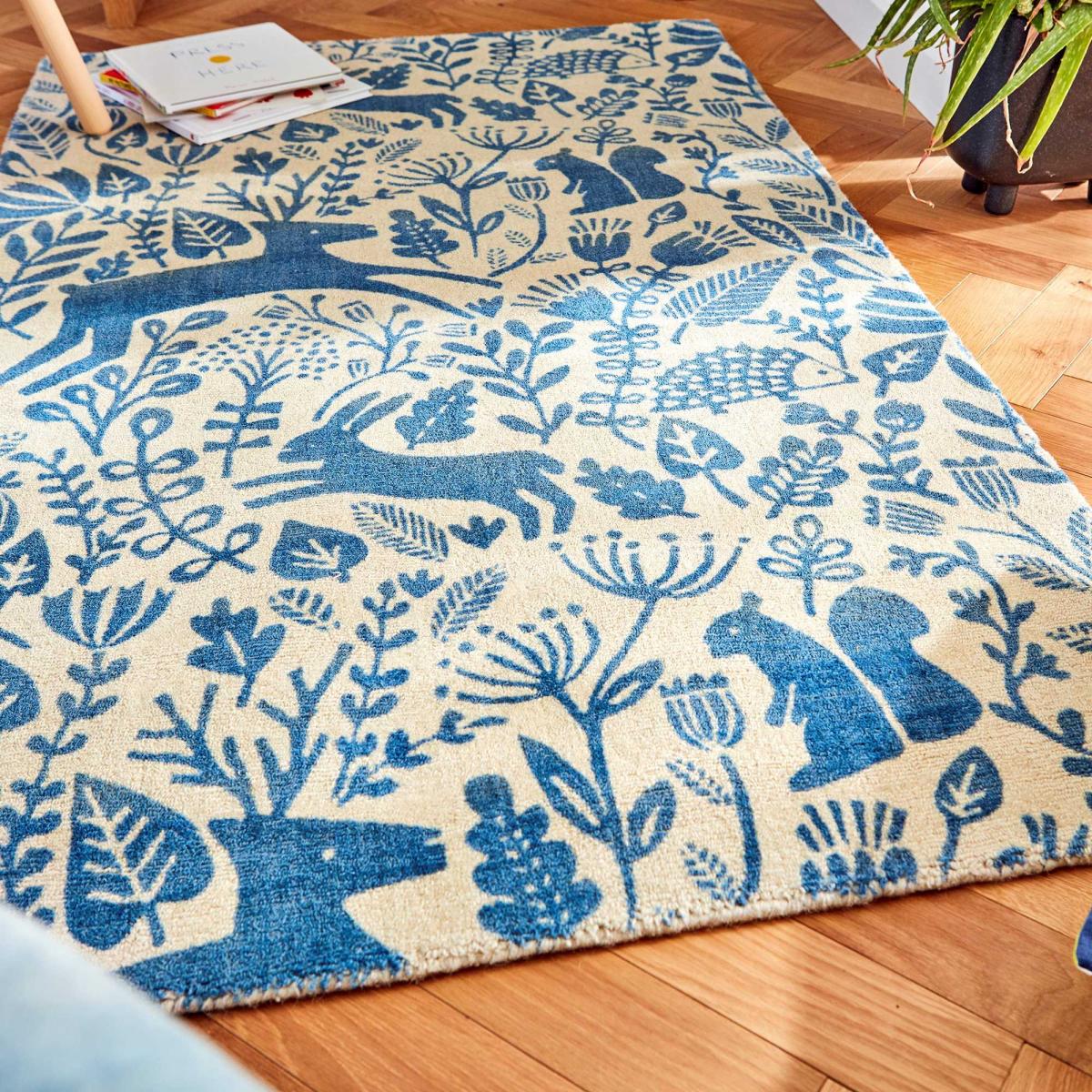 Kelda Woodland Rugs by Scion in 023508 Cobalt Blue – image 3