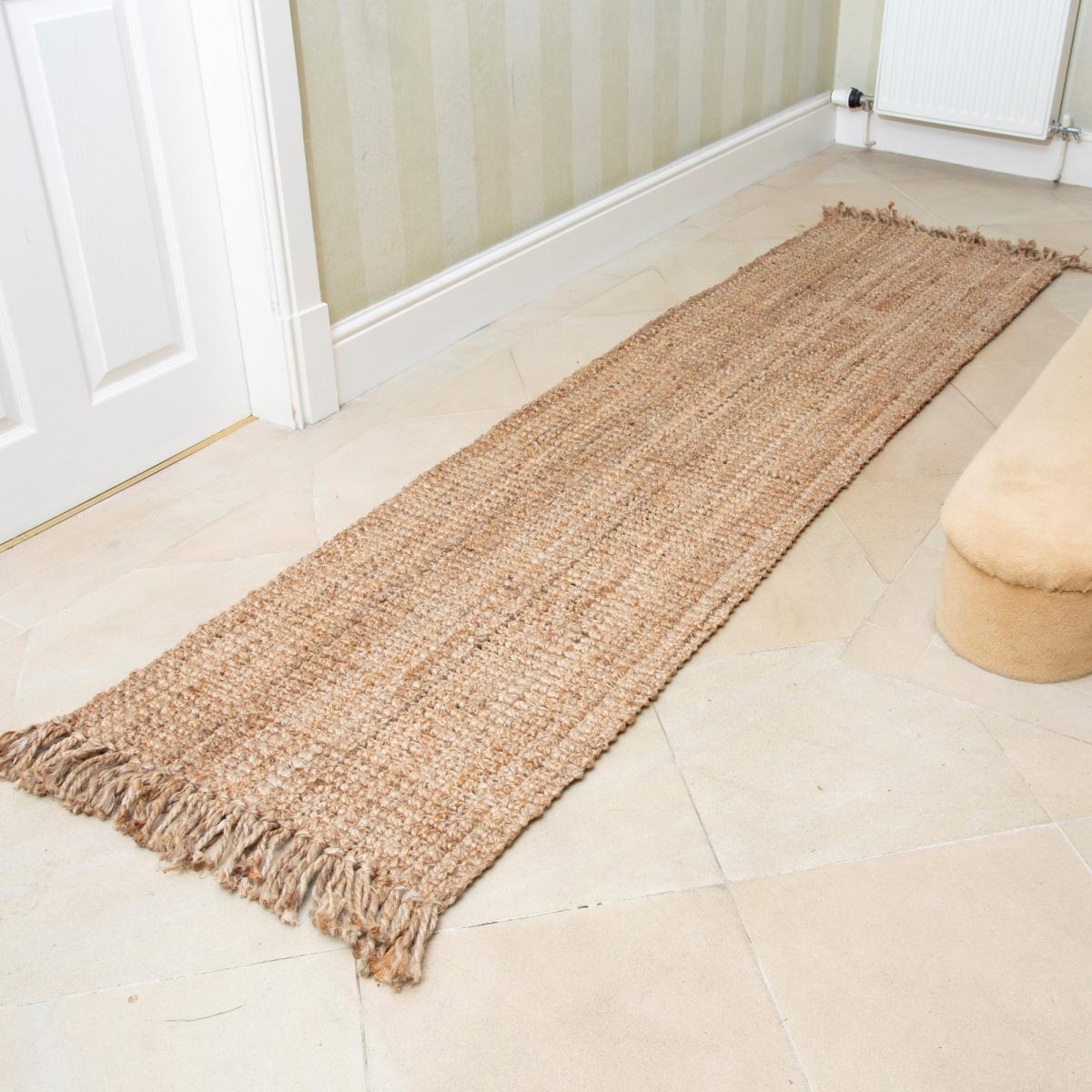 Whitefield Jute Boucle Tassel Runner Rug in Natural 60x230cm – image 1