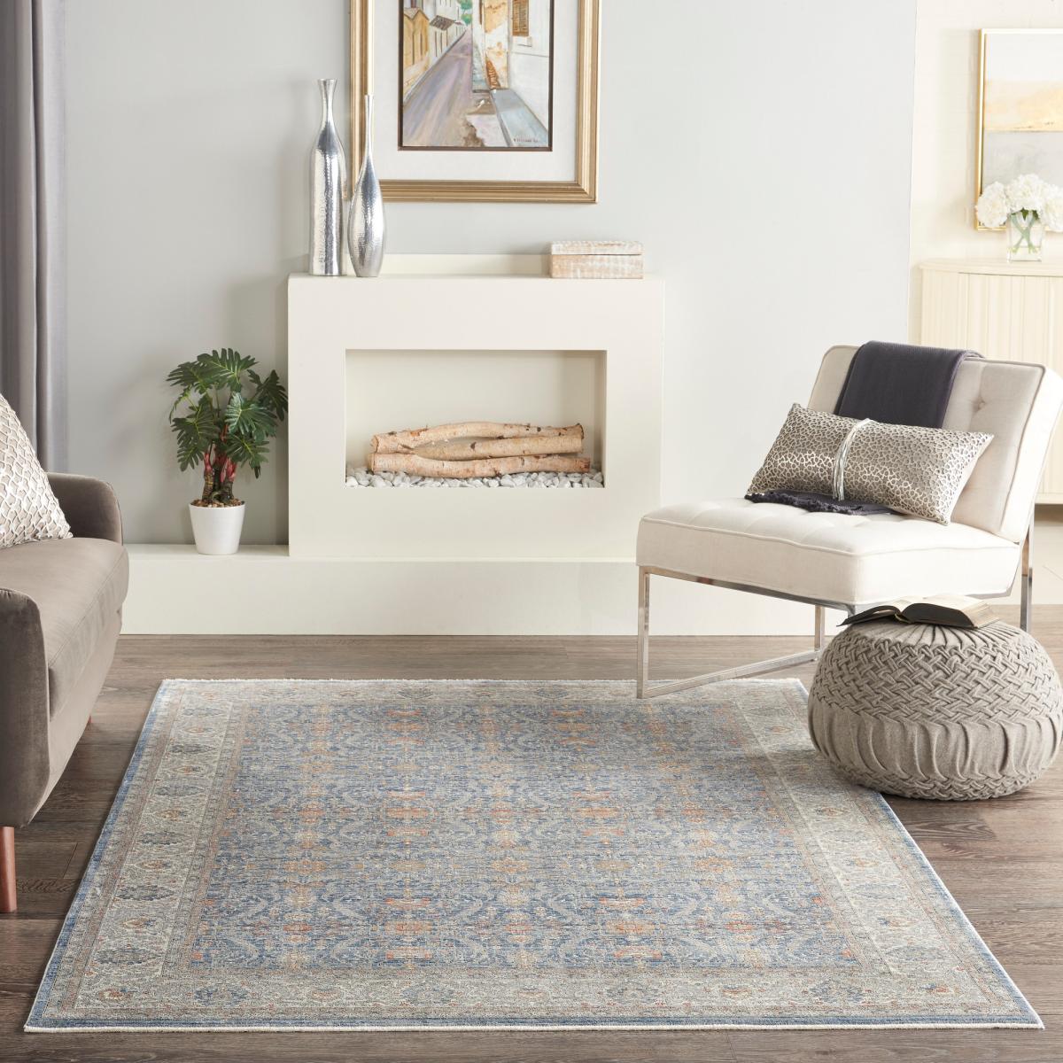 Starry Nights Traditional Medallion Rug STN08 in Light Blue 300x381cm – image 2