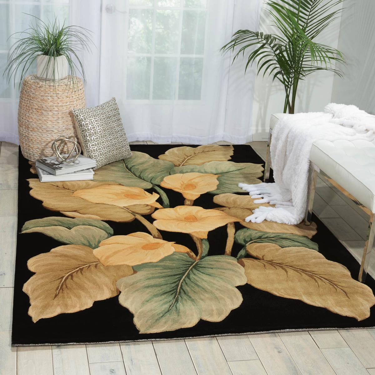 Nourison Tropics Rugs TS08 Black – image 1