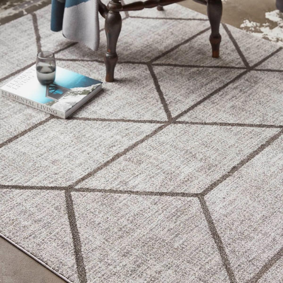 Weconhome Bossa Lounge Geometric Rugs 00333 096 in Taupe – image 2