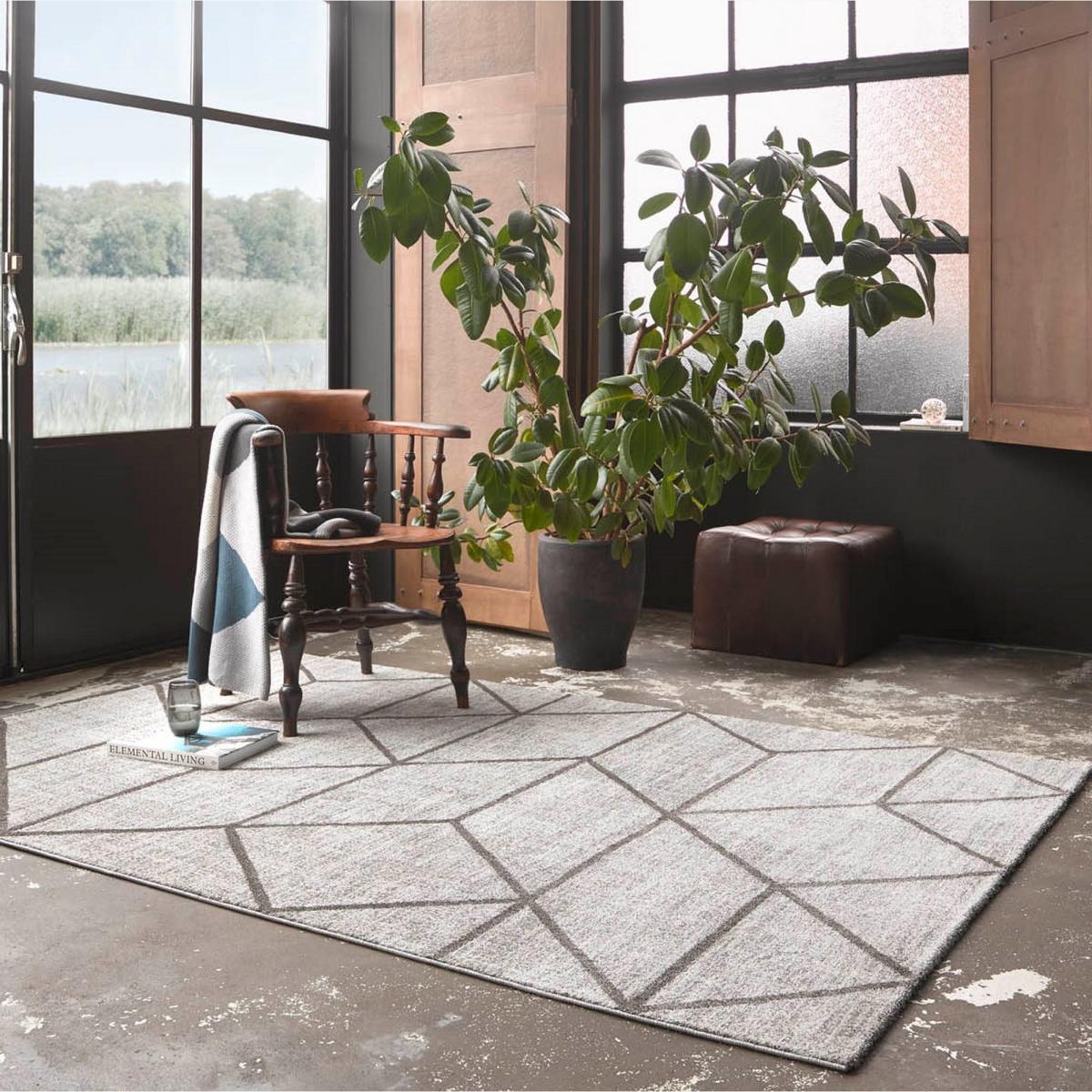 Weconhome Bossa Lounge Geometric Rugs 00333 096 in Taupe – image 1