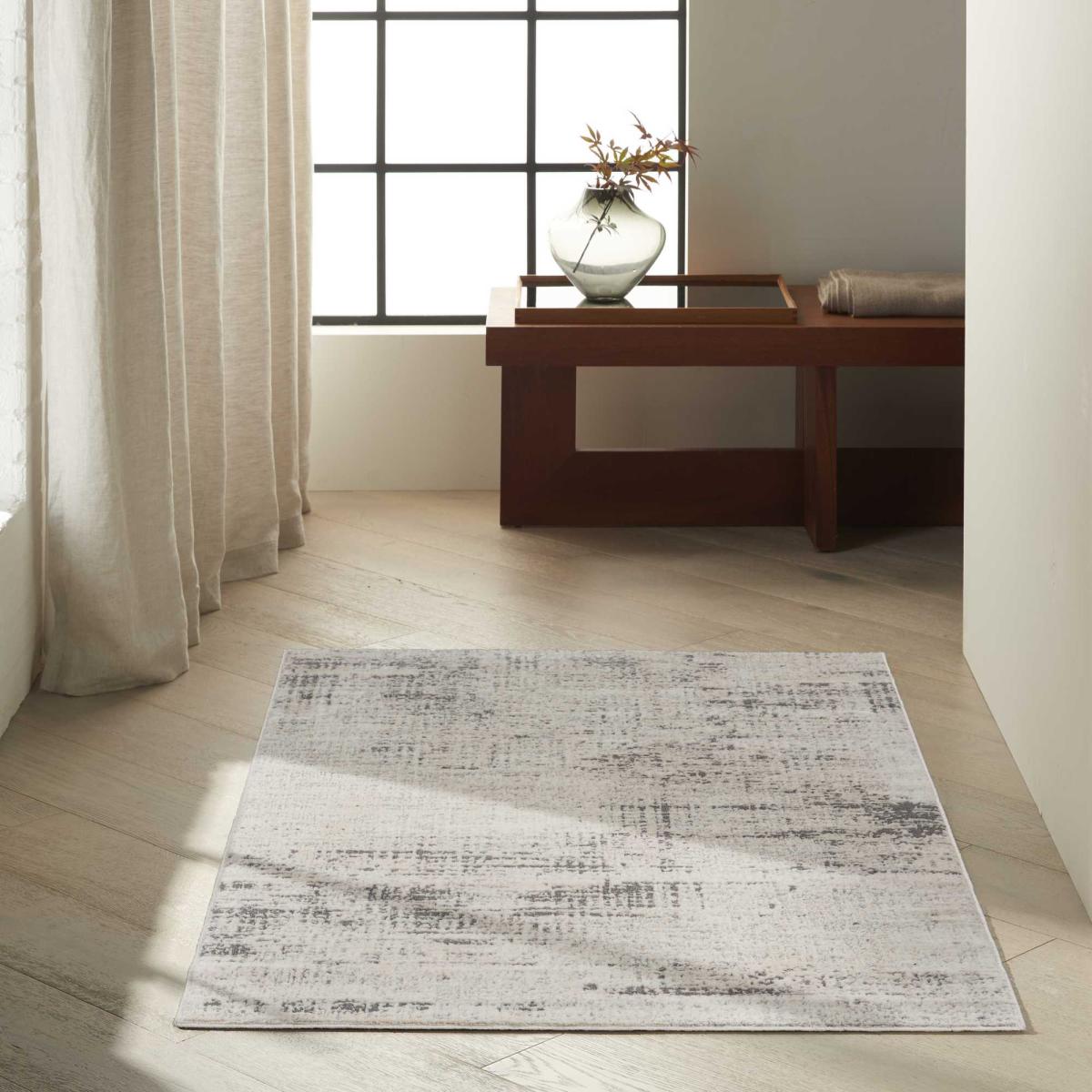 Rush Abstract Rugs CK953 by Designer Calvin Klein in Ivory Beige – image 1