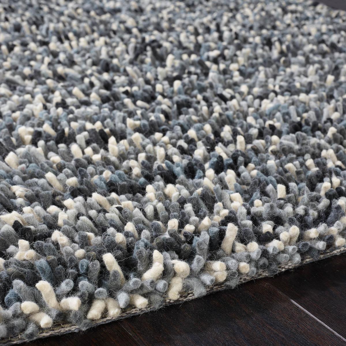 Rocks Shaggy Wool Rugs in Grey – image 2