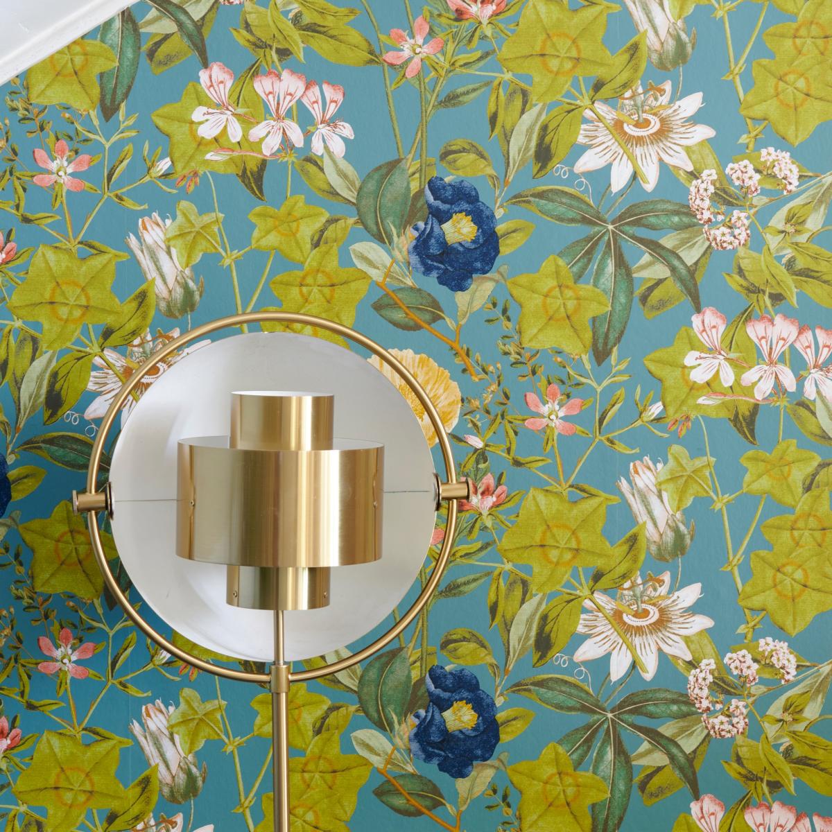 Passiflora Wallpaper W0143 01 by Clarke and Clarke in Chambray Blue Roll – image 3