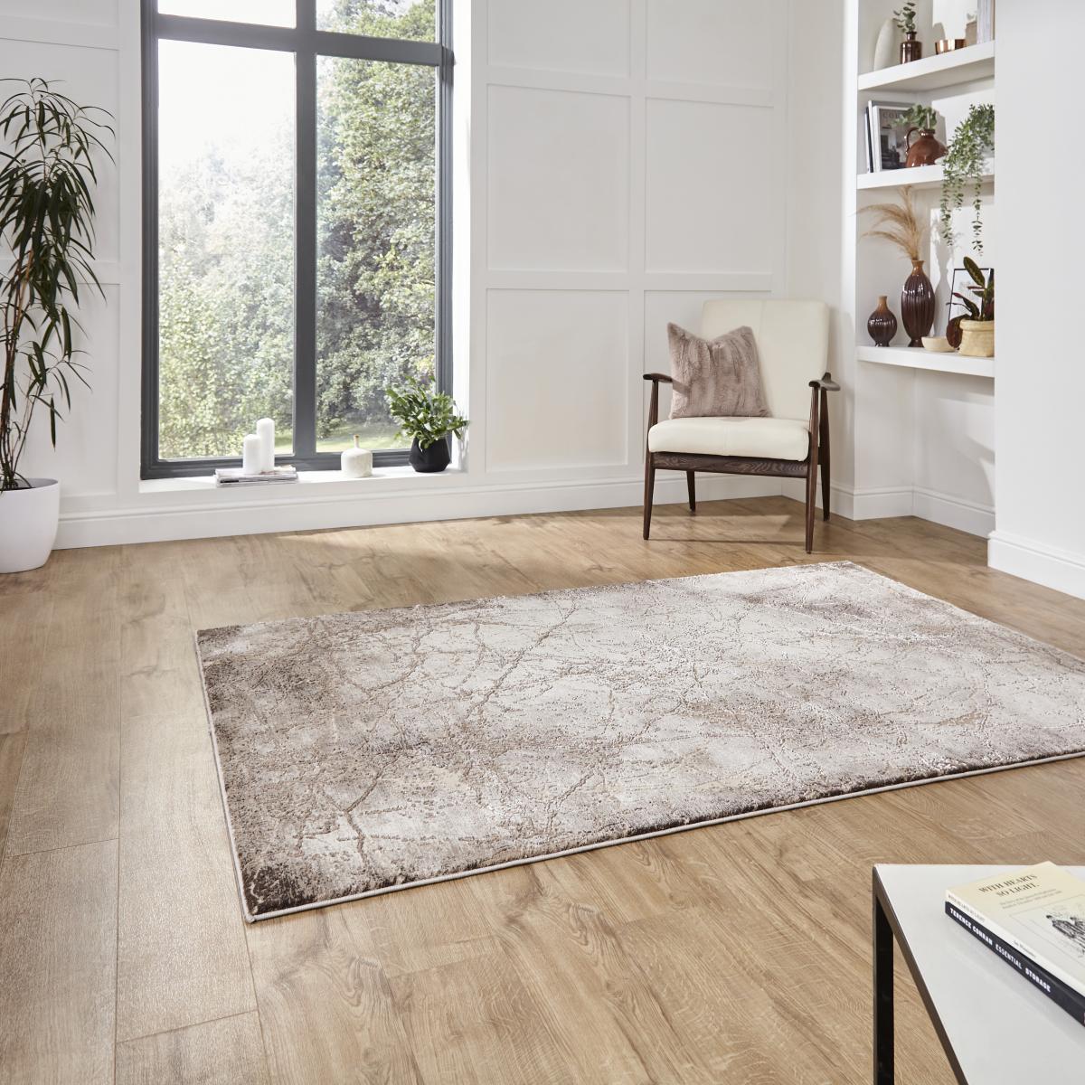 Florence 50035 Distressed Abstract Rugs in Beige – image 2