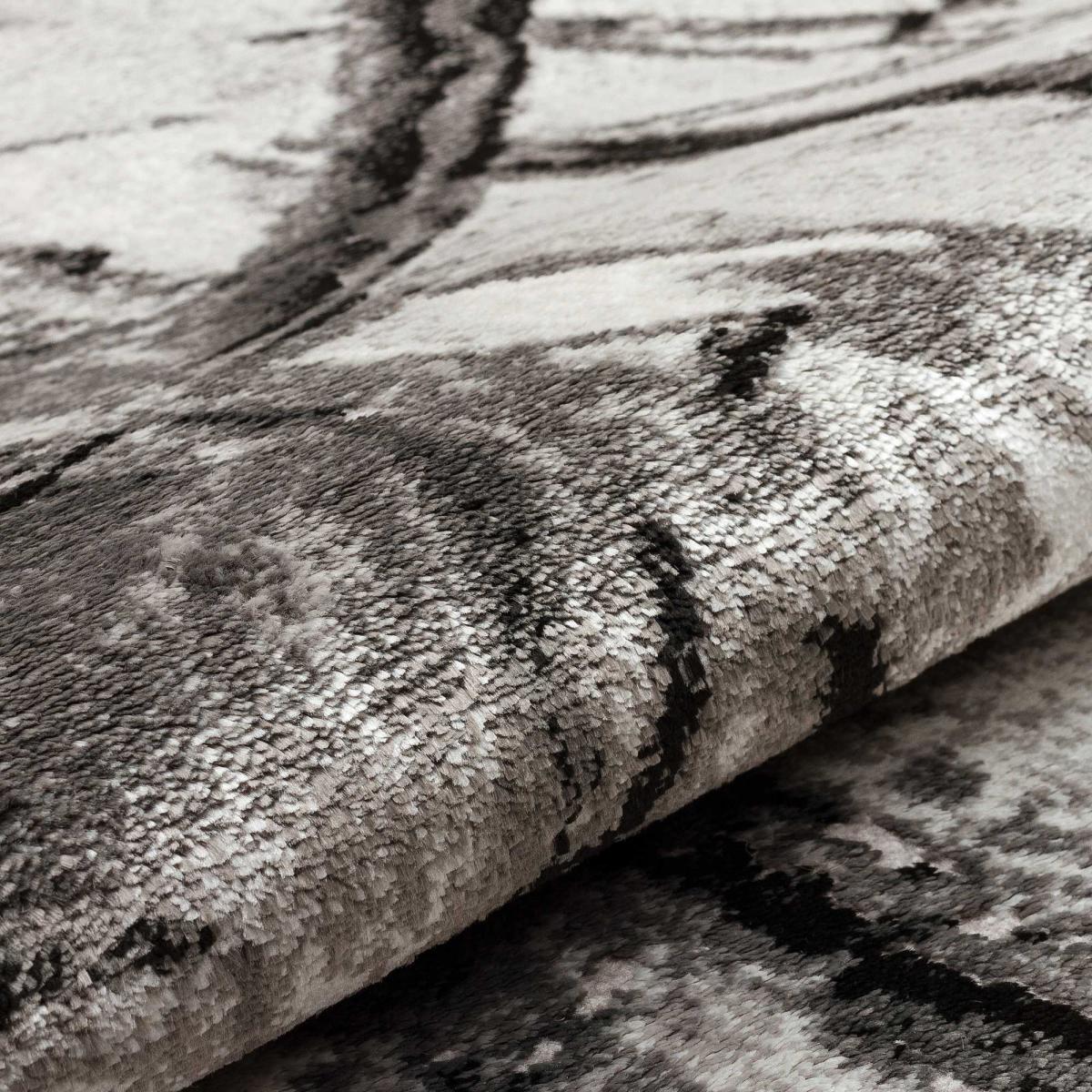Blaze BLZ07 Abstract Marble Runner Rugs in Silver Grey&nbsp;80x240cm – image 4