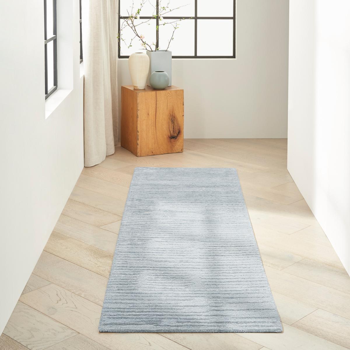 Calvin Klein Linear CK010 LNR01 Runner Rugs in Light Blue 69x244cm – image 1