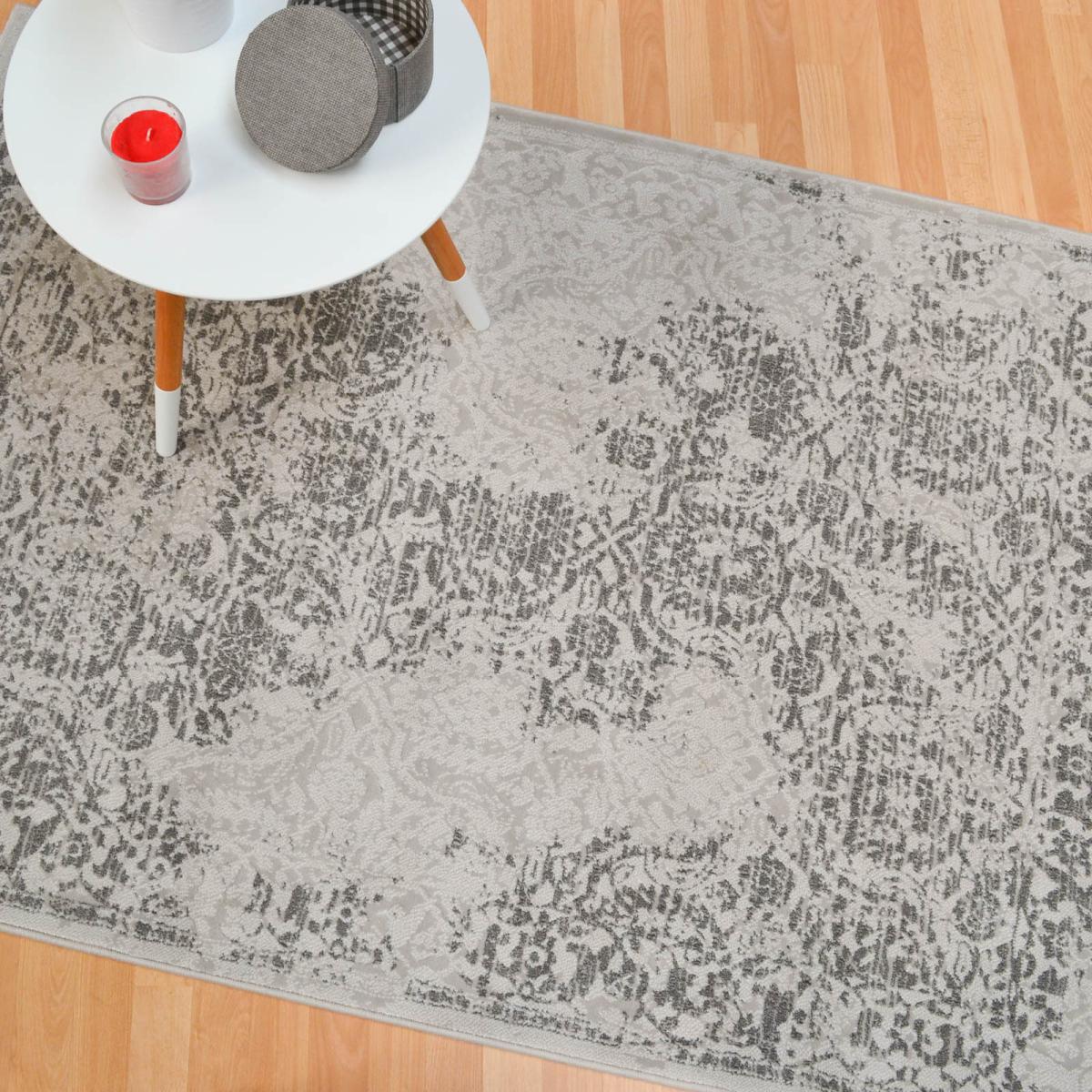Victoriana Traditional Distressed Rugs in Silver Grey 200x290cm – image 5