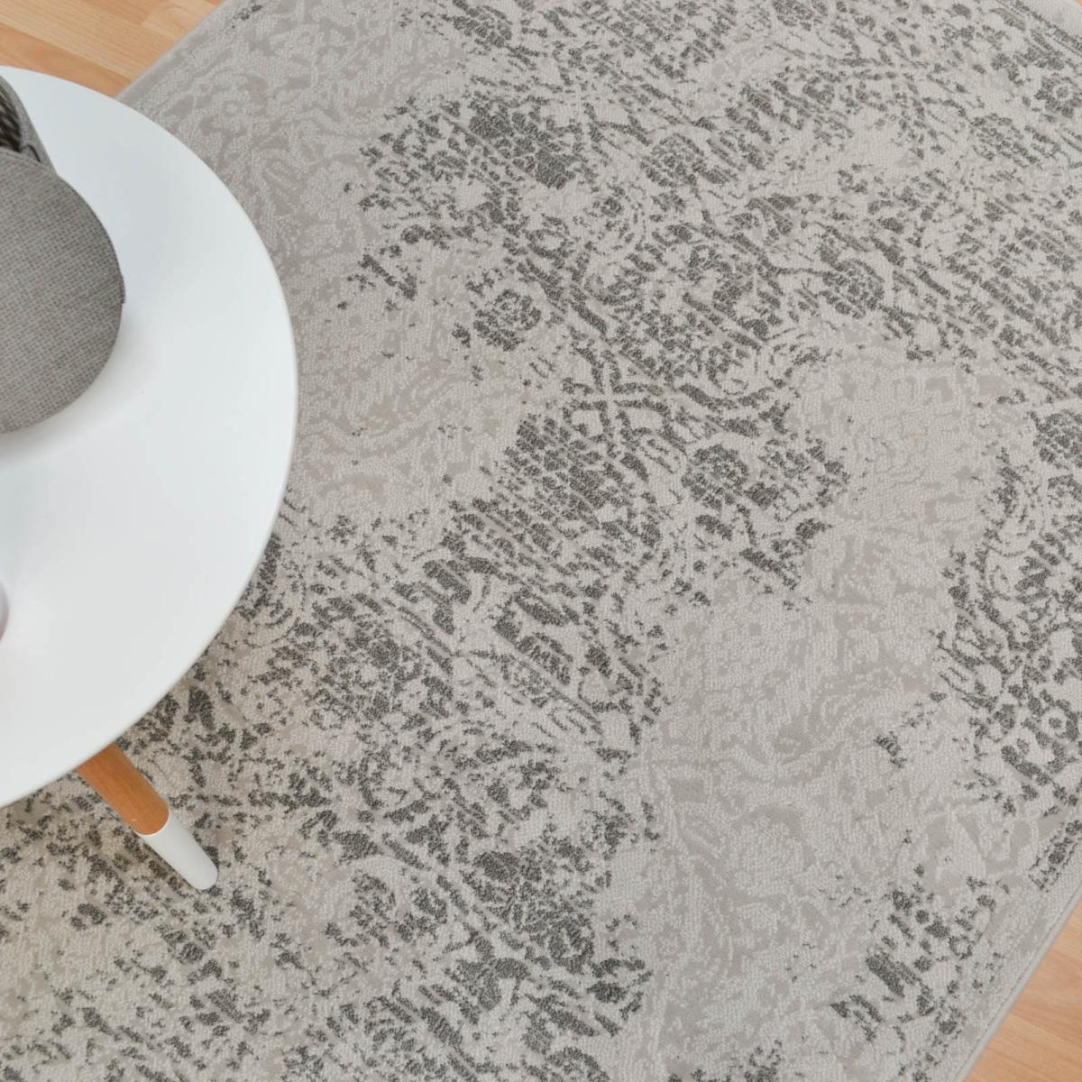 Victoriana Traditional Distressed Rugs in Silver Grey 200x290cm – image 1