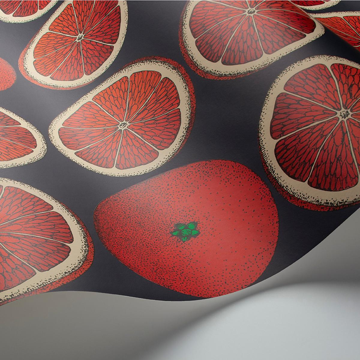 Arance Wallpaper 24046 by Cole & Son in Blood Orange Ink Blue Roll – image 2