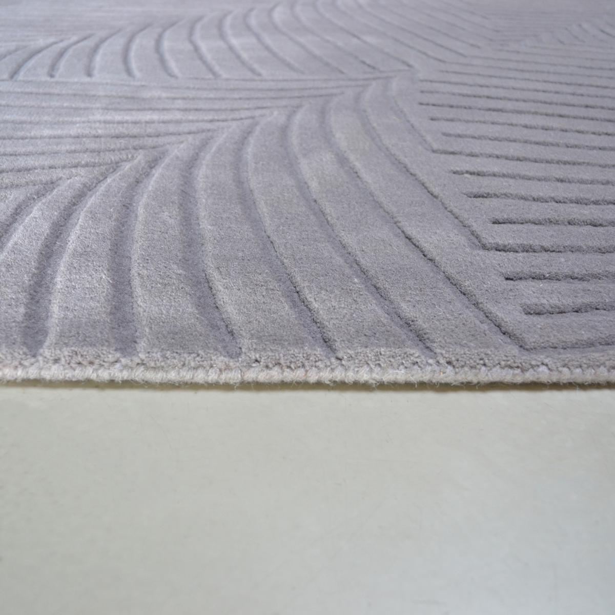 Folia Carved Wool Rugs 38305 by Wedgwood in Grey 170x240cm – image 4