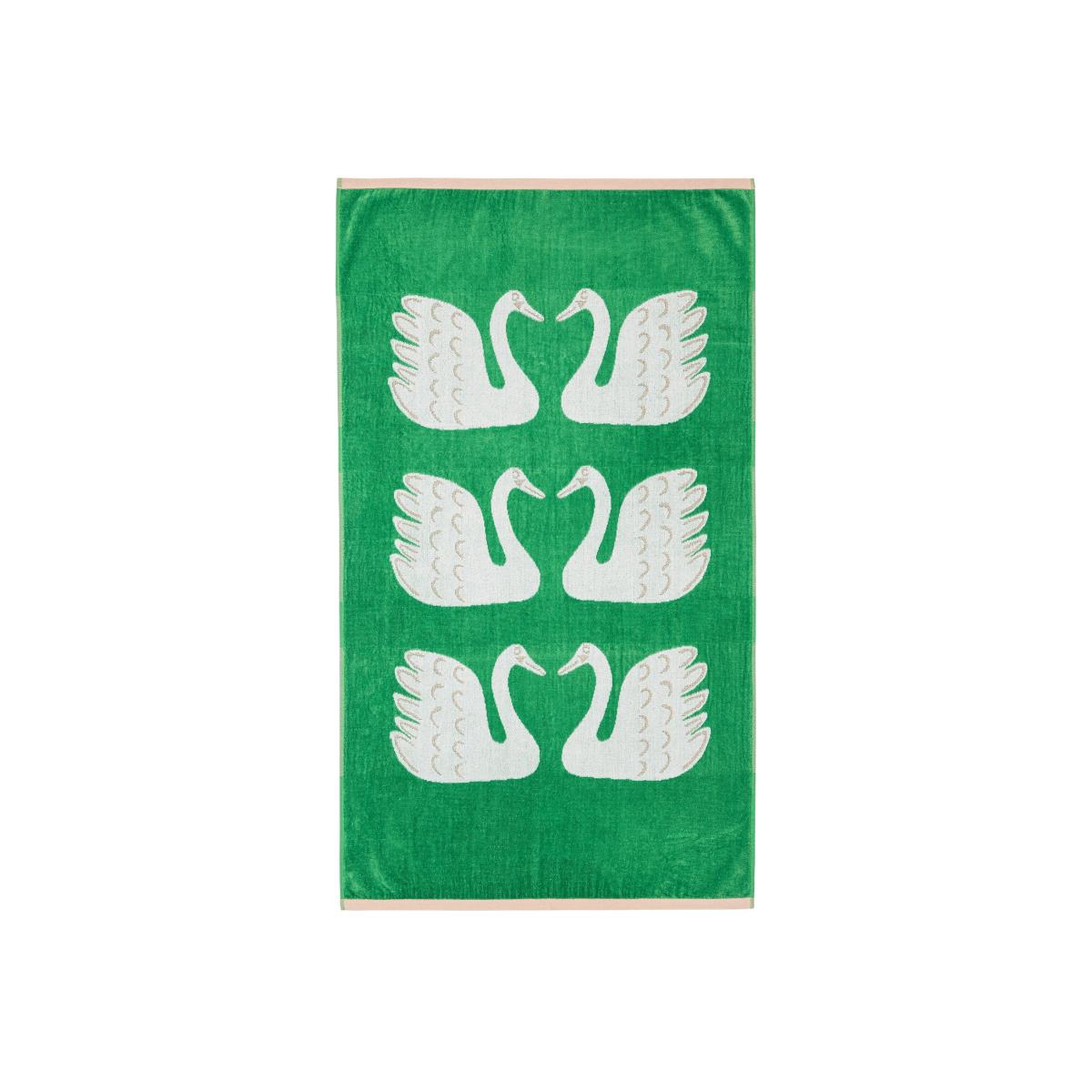 Swim Swan Swam Towels by Scion in Mint Leaf Green90x150cm – image 1