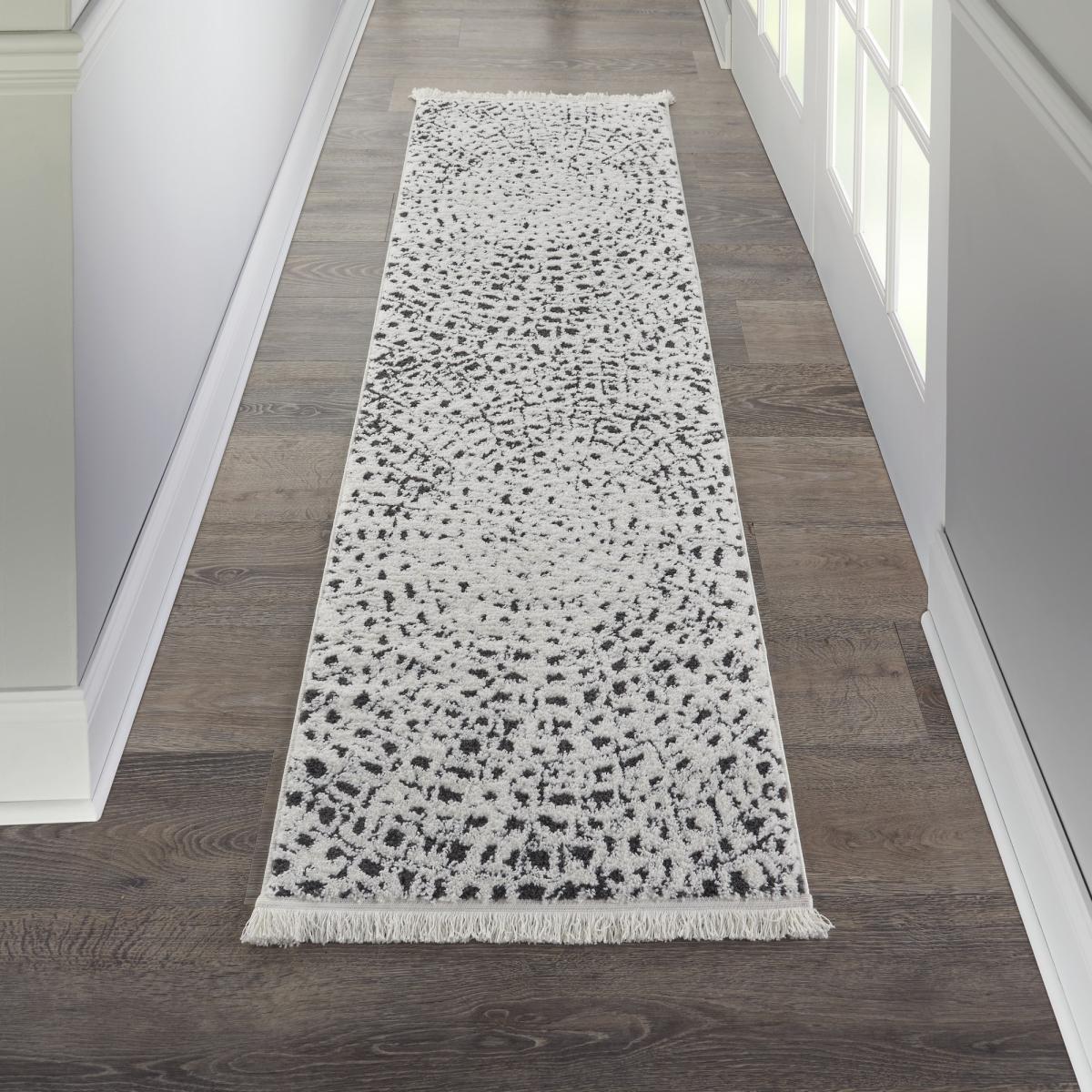 Kamala Hallway Runners DS502 by Nourison in White and Black66x229cm – image 2