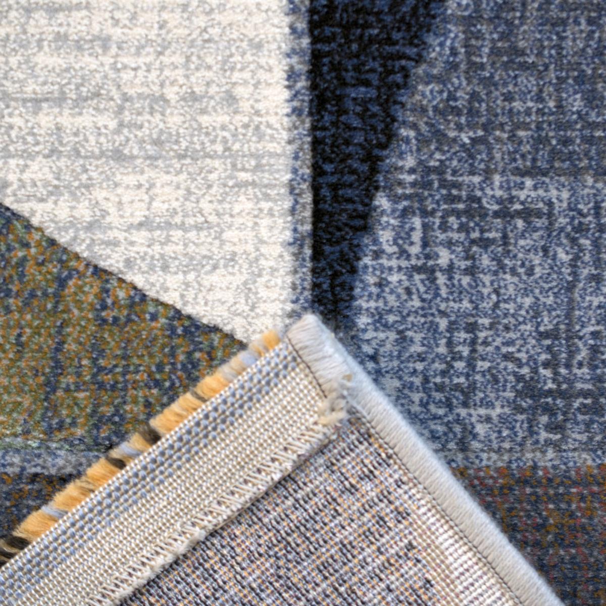 Galleria Modern Geometric Carved rugs 63650 6656 in Blue 80x150cm – image 2