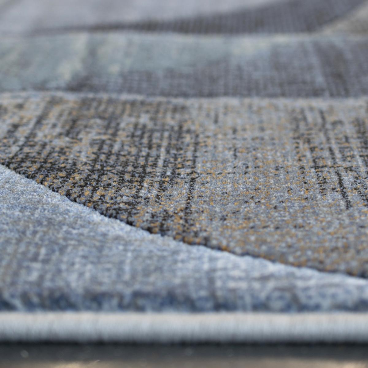 Galleria Modern Geometric Carved rugs 63650 6656 in Blue 80x150cm – image 4