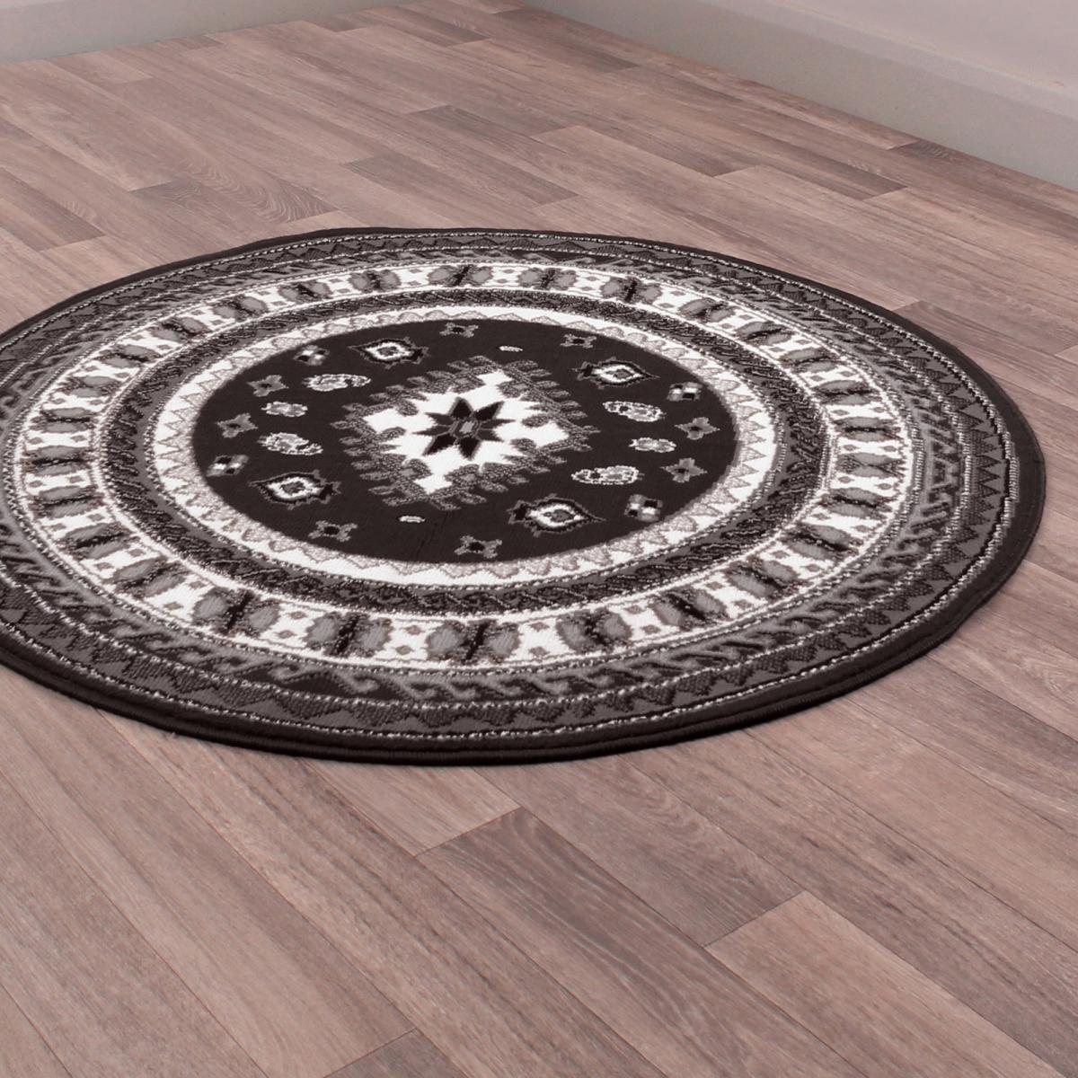 Malak Circular Rugs in Black by Rugstyle – image 2