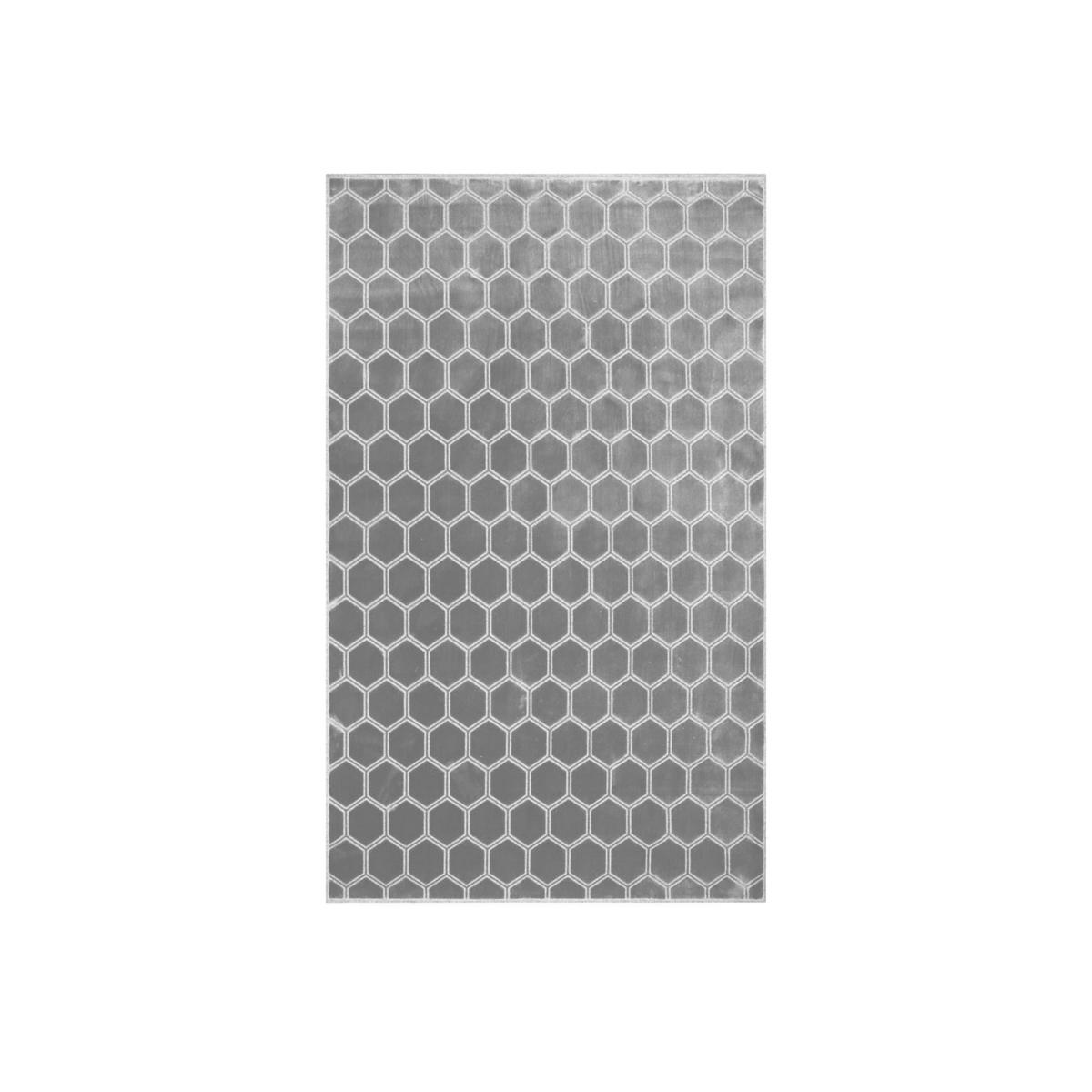 Manipur Geometric Viscose Rugs in Silver by Designers Guild – image 1