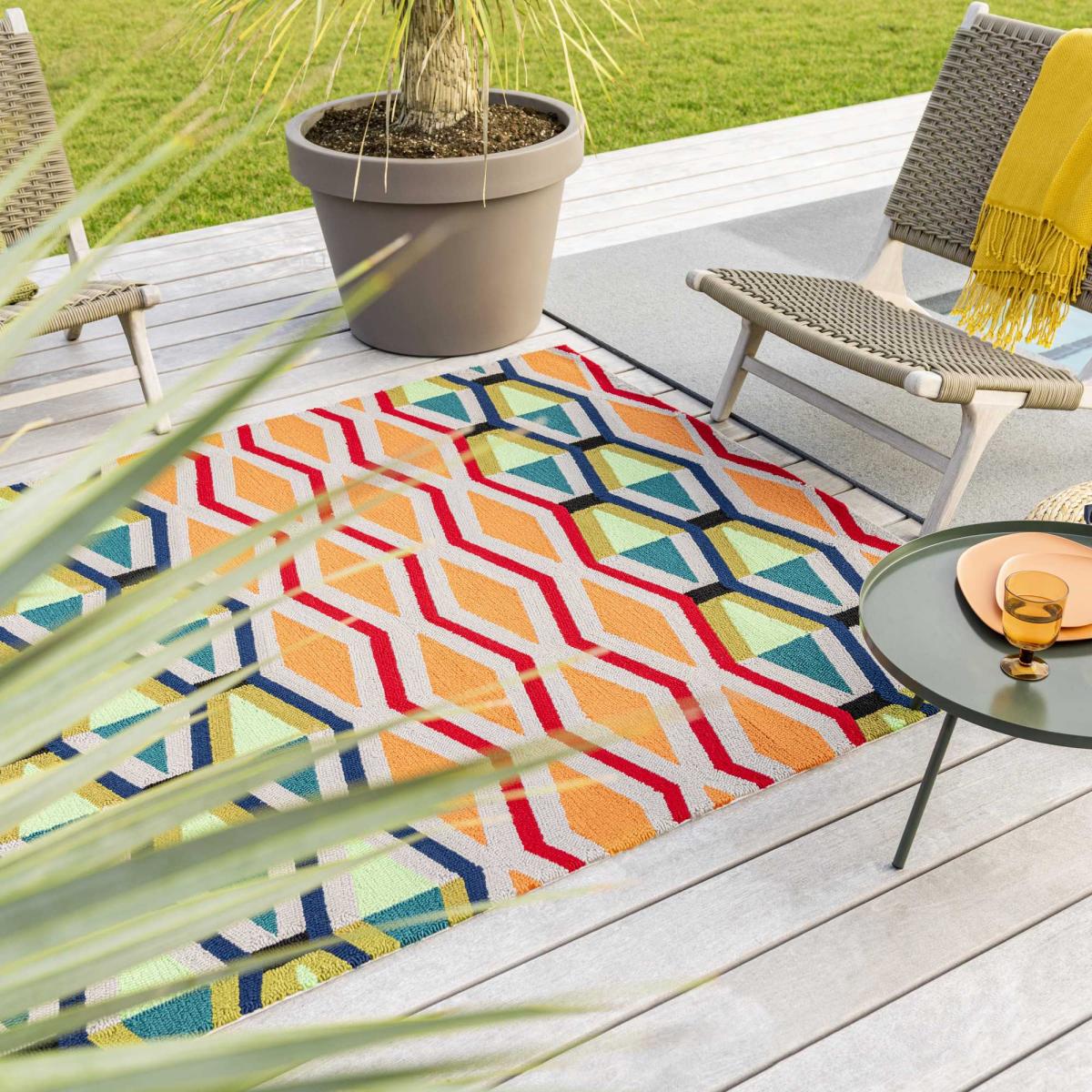 Habitat Cruz Outdoor Geometric Rugs in Multi 411803 – image 2