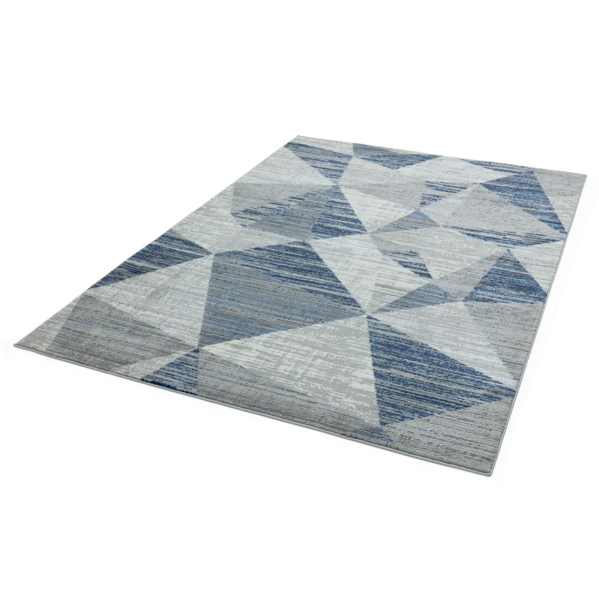 Orion Blocks Geometric Metallic Rugs in OR14 Blue – image 2