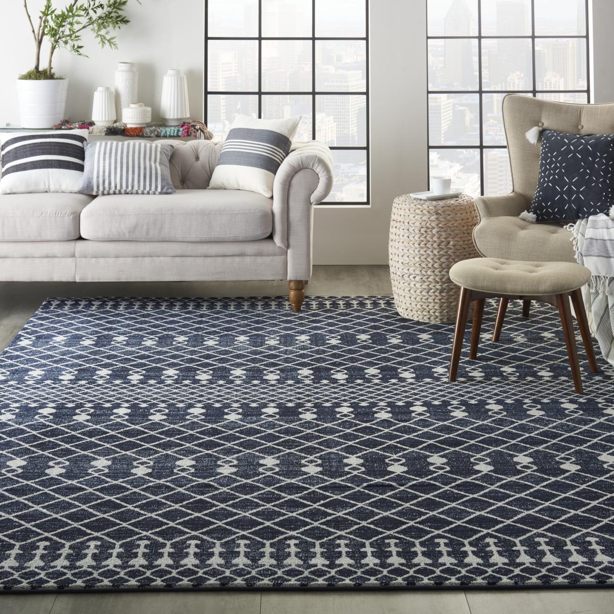 Palermo Rugs PMR03 in Navy Grey by Nourison 200x290cm – image 1