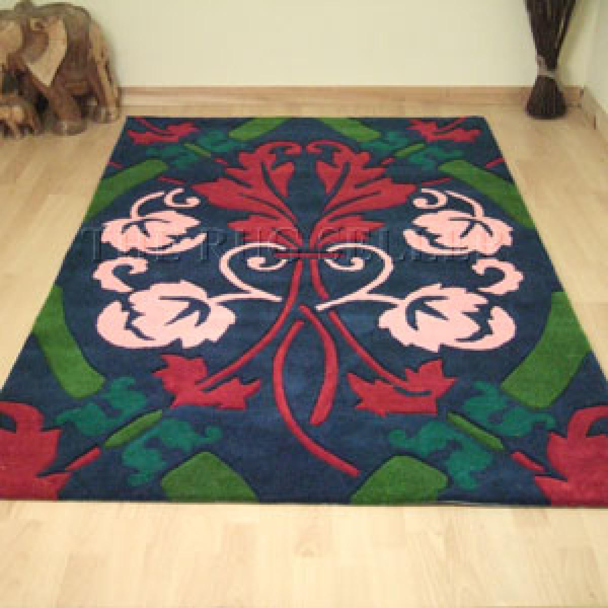 Cashlin Damask Rug in Blue Multi 130x190cm