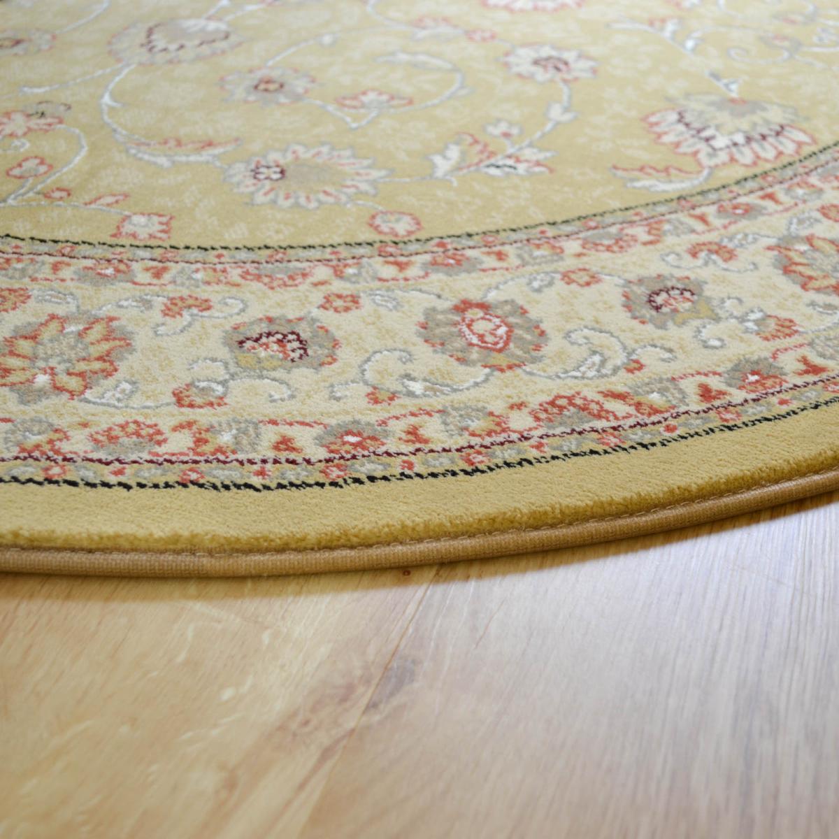 Noble Art Traditional Bordered Circle Rugs 6529 790 in Gold 160x160cm – image 2