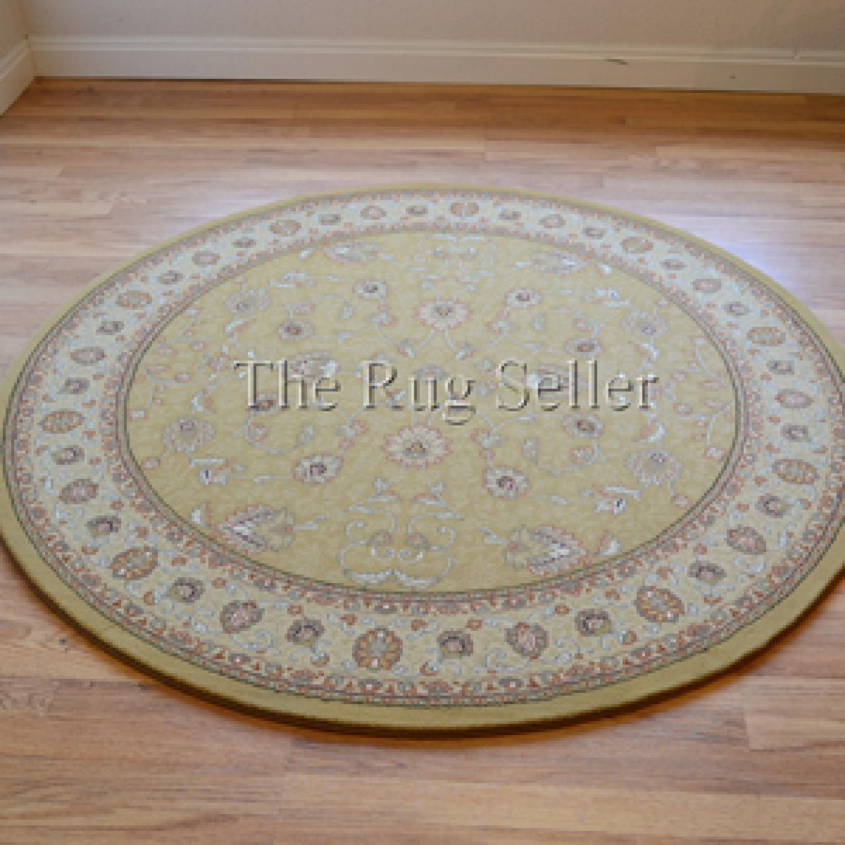 Noble Art Traditional Bordered Circle Rugs 6529 790 in Gold 160x160cm – image 5