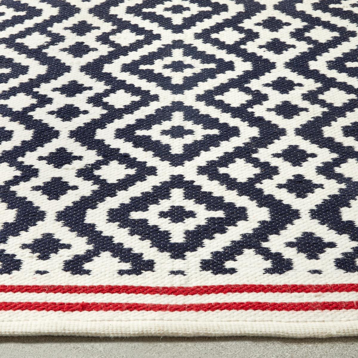 Aztec Geometric Outdoor Rugs in Navy Blue Red160x230cm – image 1