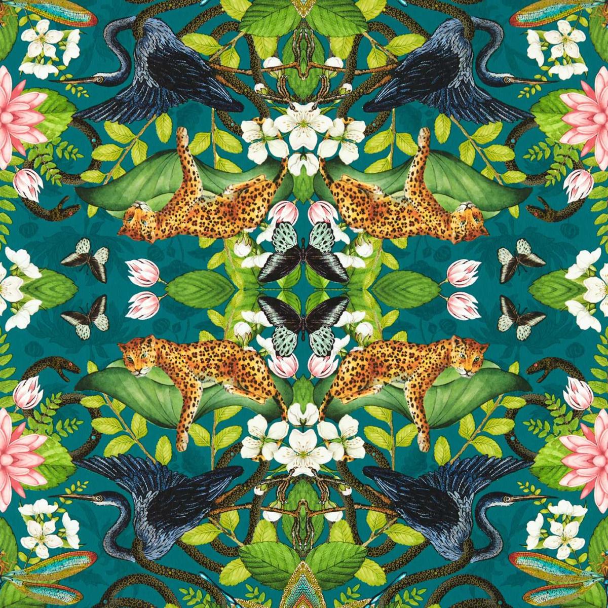 Wonderlust Tea Story Wallpaper W0136 03 by Wedgwood in Teal Roll