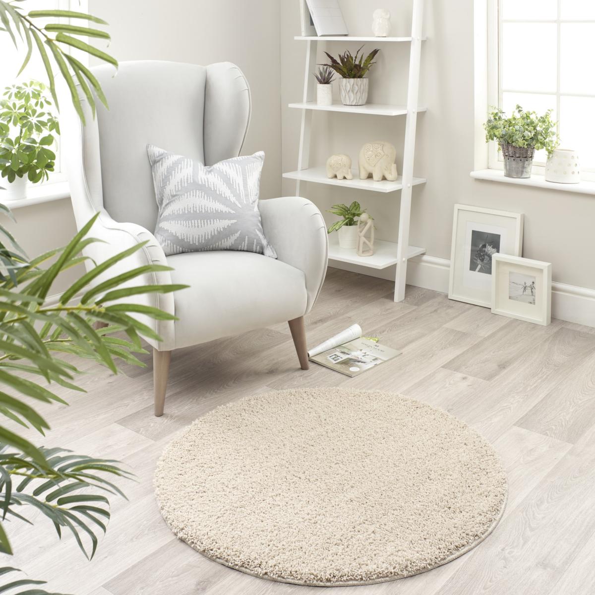 Buddy Washable Round Rugs in Stone – image 1
