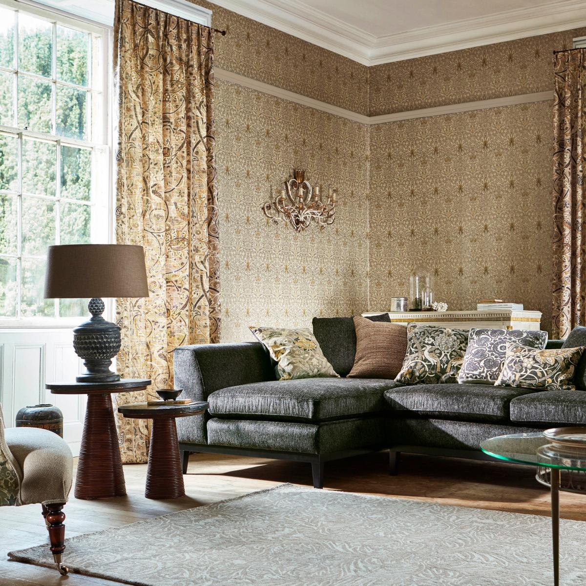 Snakeshead Wallpaper 216429 by Morris & Co in Gold Linen Roll – image 3