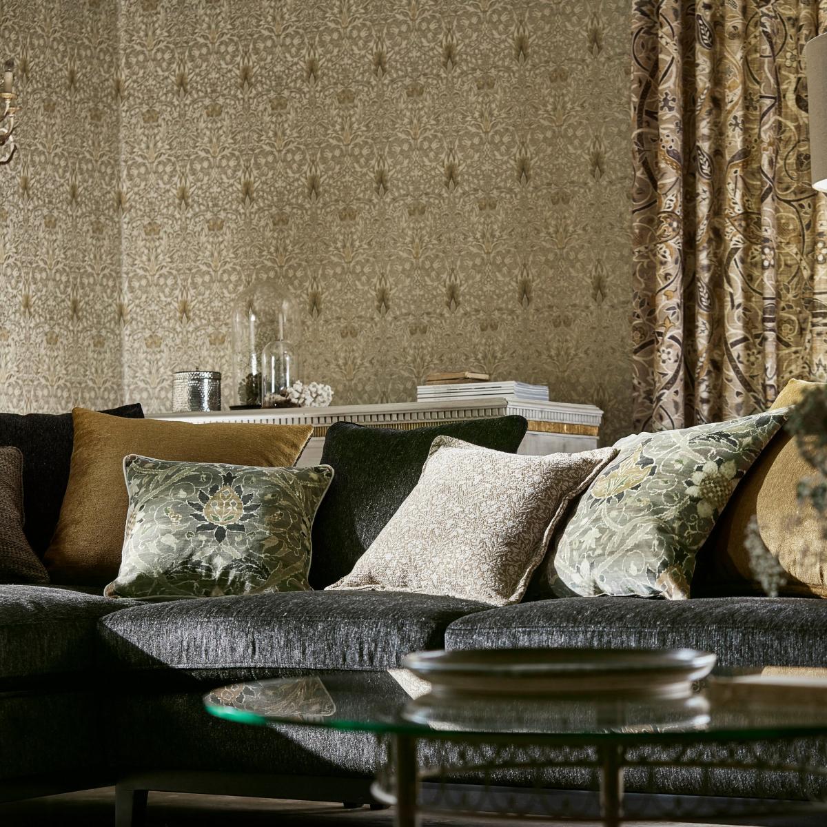 Snakeshead Wallpaper 216429 by Morris & Co in Gold Linen Roll – image 4