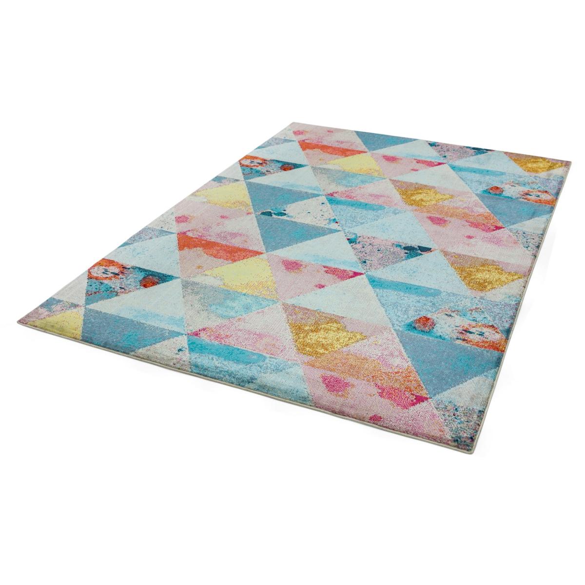Amelie Triangles Abstract Rugs in AM03 Blue Multi – image 2