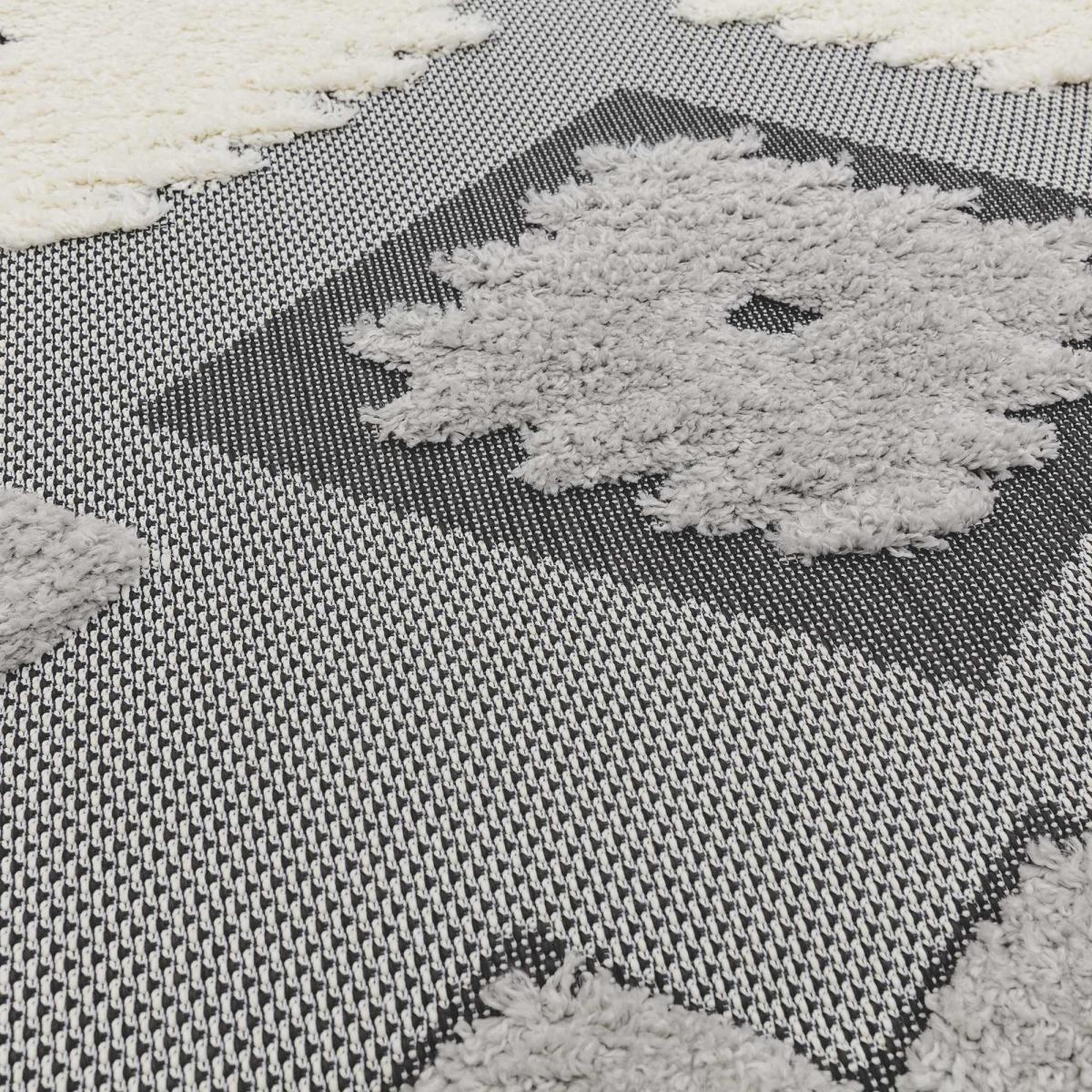 Monty Tribal Geometric Outdoor Rugs in MN01 Black Cream – image 4