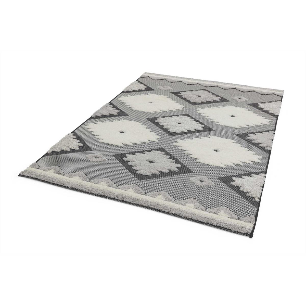 Monty Tribal Geometric Outdoor Rugs in MN01 Black Cream – image 5